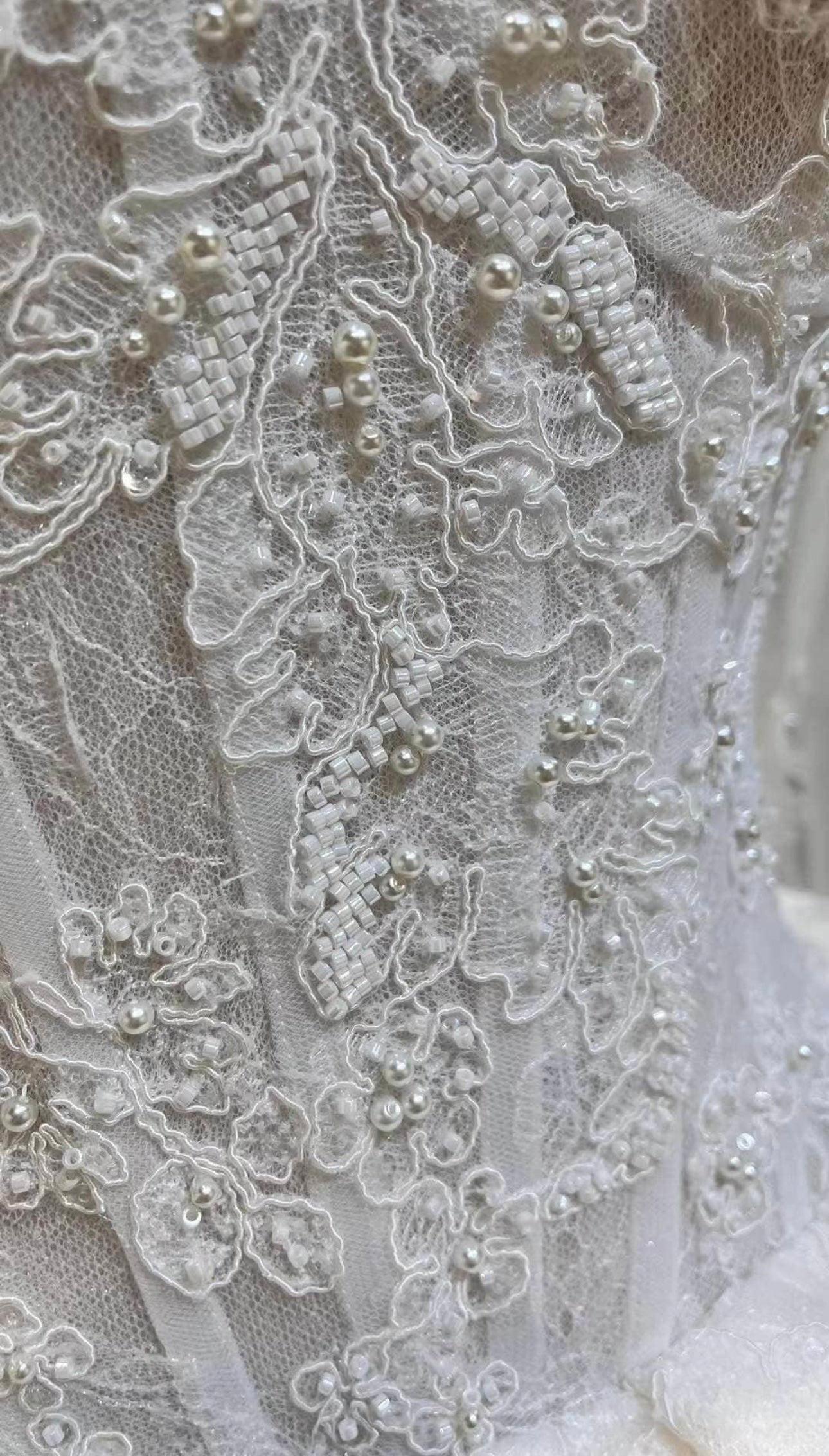 Cecilia | French Lace Beaded Strapless Corset Wedding Ballgown