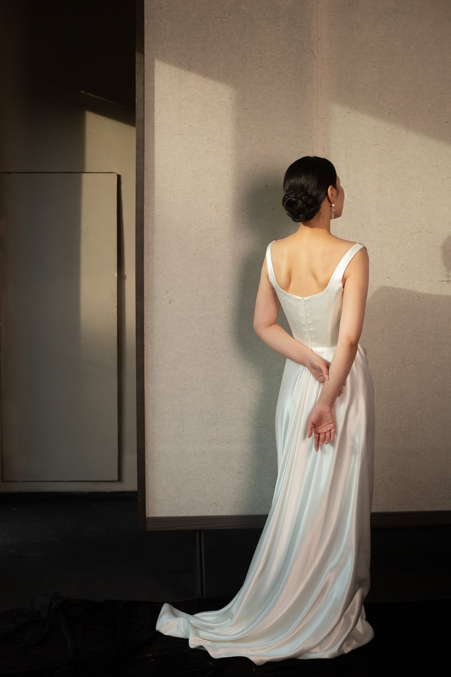 Barbara | Square Neck Satin Corset Wedding Dress