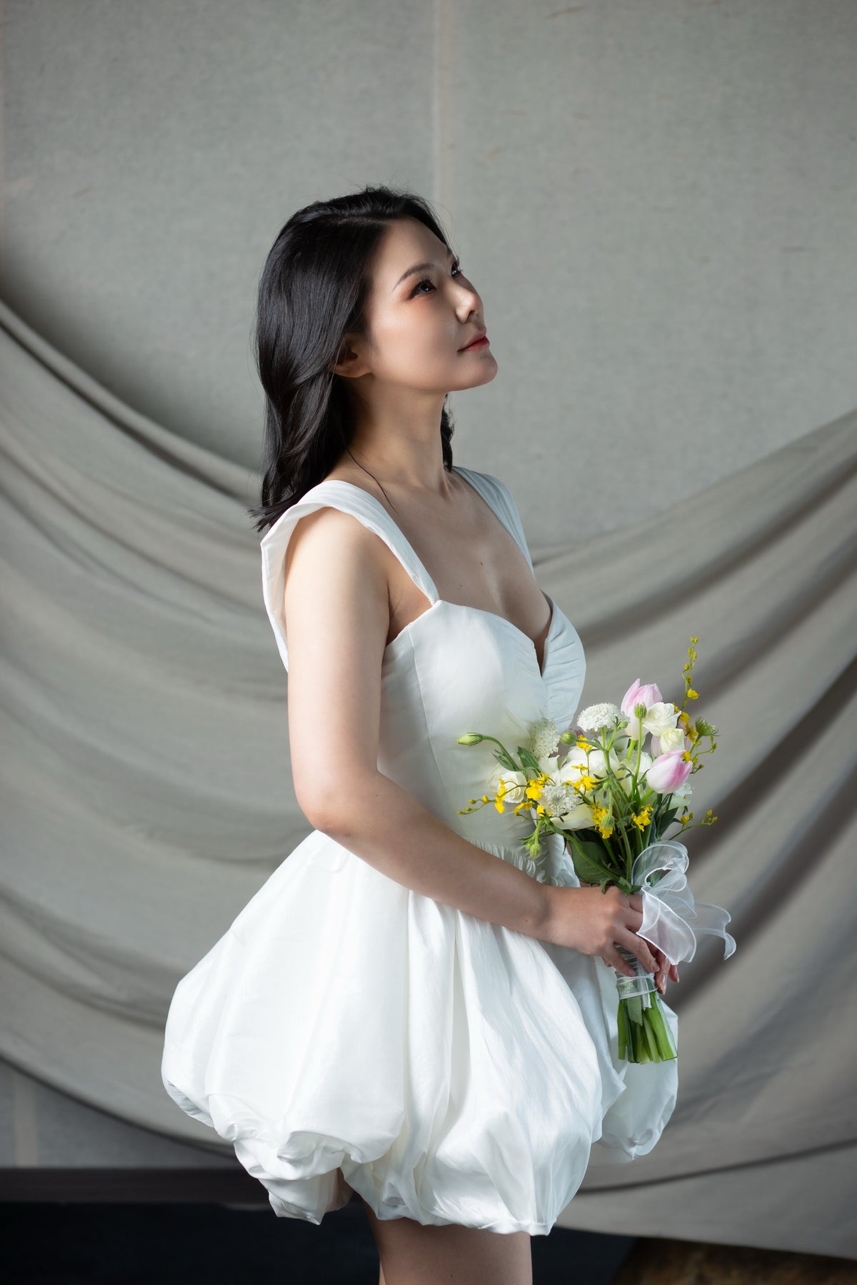 Tabitha | Minimalist Taffeta Short Wedding Dress