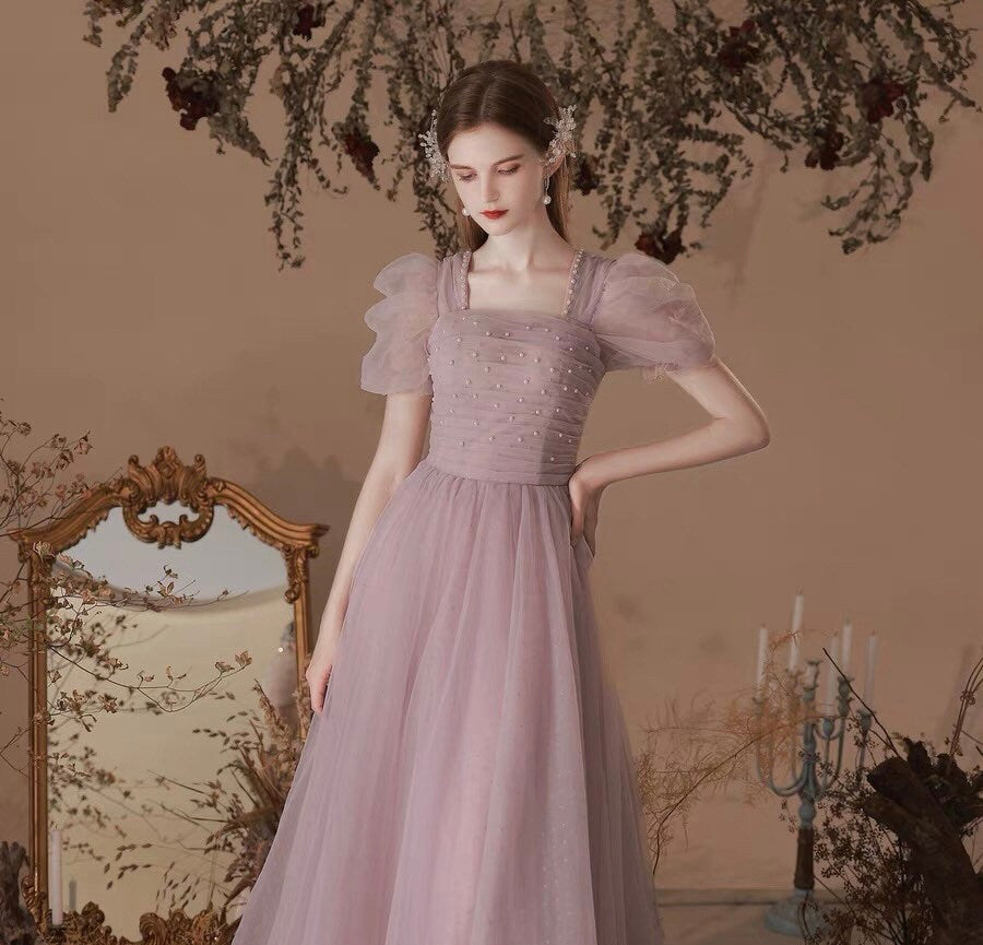 Purple Fairy A-line Wedding Bridal Dress Boho Lolita Princess Style Prom Party Gown Bridesmaid Dress