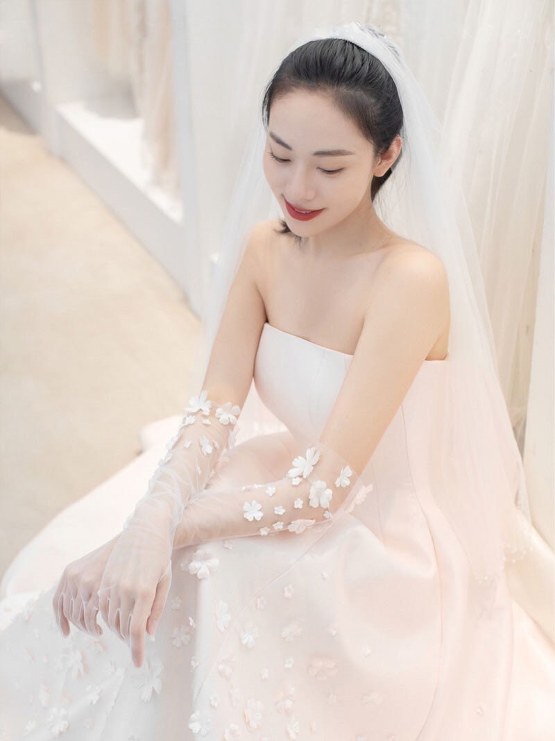 Ivory Satin A-line Wedding Bridal Dress with handmade flowers, Customizable Off the Shoulder Party Gown, Simple Modern Elegant