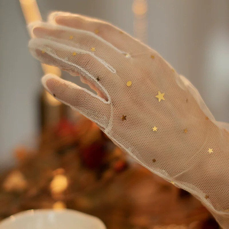 Starring Wedding Bridal Gloves. Unique Wedding gift for brides.