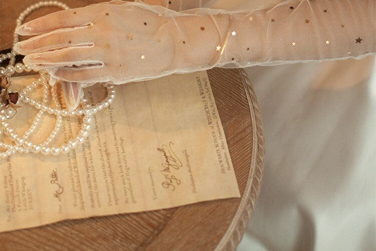 Starring Wedding Bridal Gloves. Unique Wedding gift for brides.