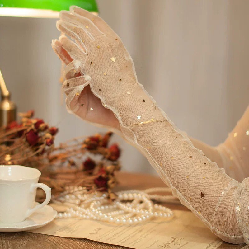 Starring Wedding Bridal Gloves. Unique Wedding gift for brides.