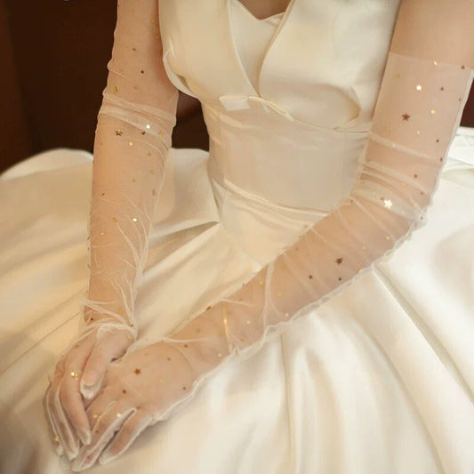 Starring Wedding Bridal Gloves. Unique Wedding gift for brides.