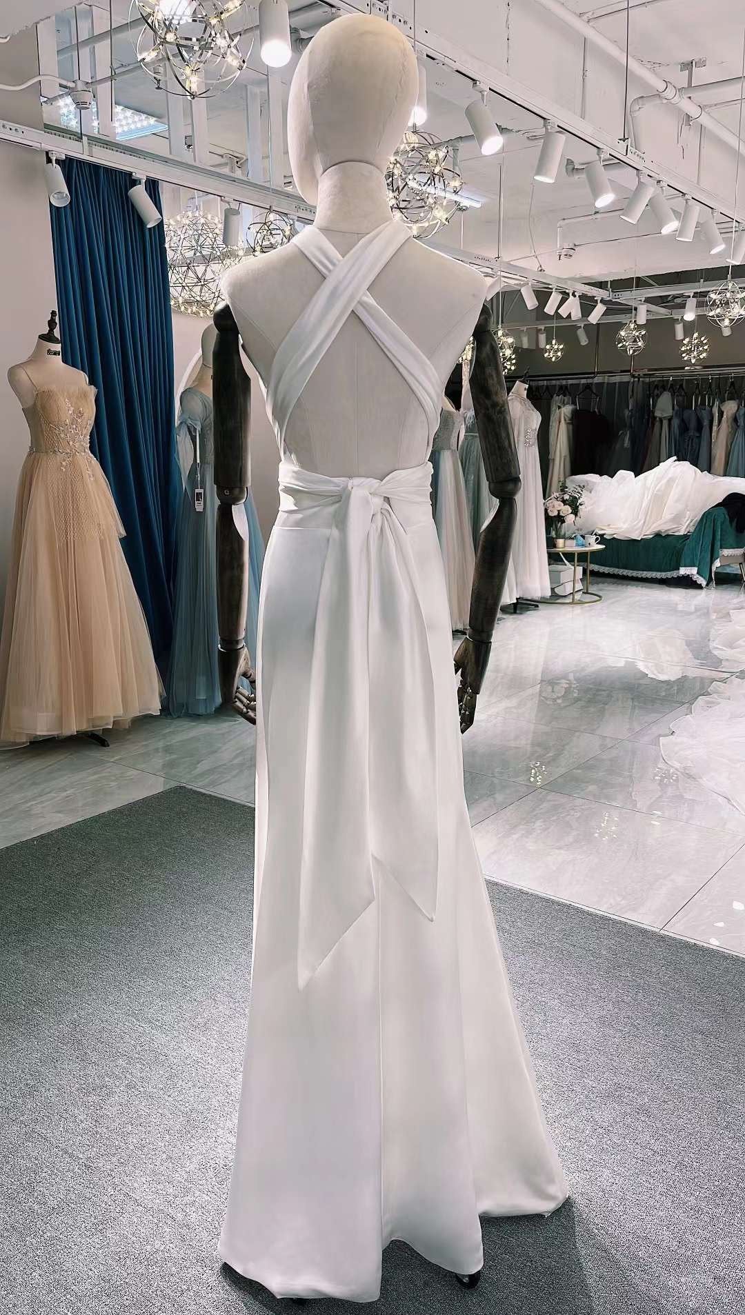 Custom Unique Satin Mermaid Wedding Prom Dress with Slit, Minimalist Simple Elegant Reception Dress, After Party Gown