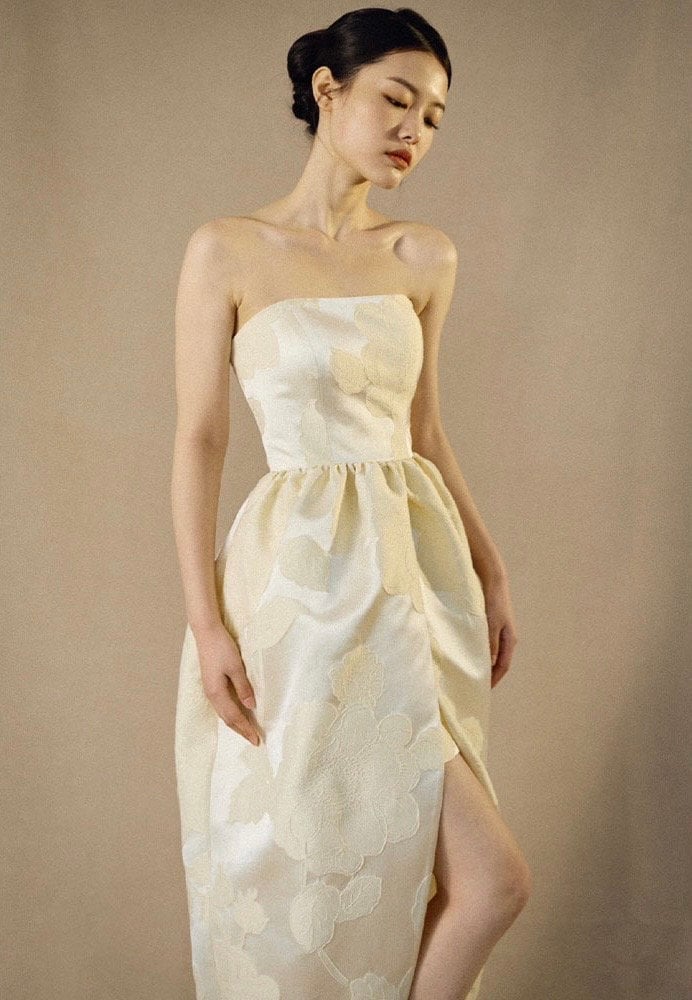 Minimalist short wedding dress, White satin dress, Rehearsal dinner dress, Elopement Dress, Bridal shower dress, Engagement dress