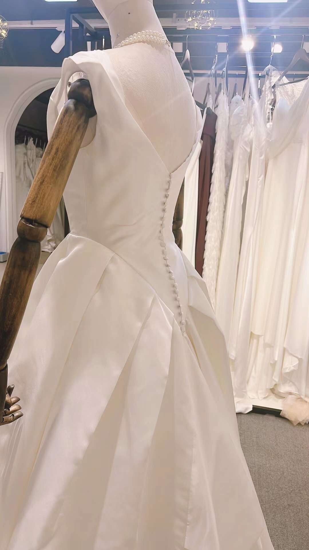Minimalist Simple Satin Wedding Prom Dress with Detachable Skirt, 2 in Shindig Threads Minimalist Simple Satin Wedding Prom Dress with Detachable Skirt, 2 in Shindig Threads
