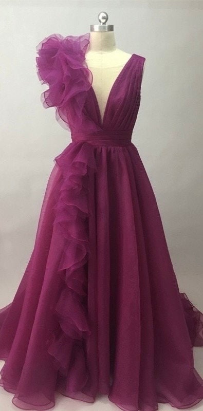 Fairy Unique Purple Tulle A-line mini Wedding Dress, Custom Fairy Prom Party Ball Gown, Courthouse Civil Wedding, Reception Elopement Dress