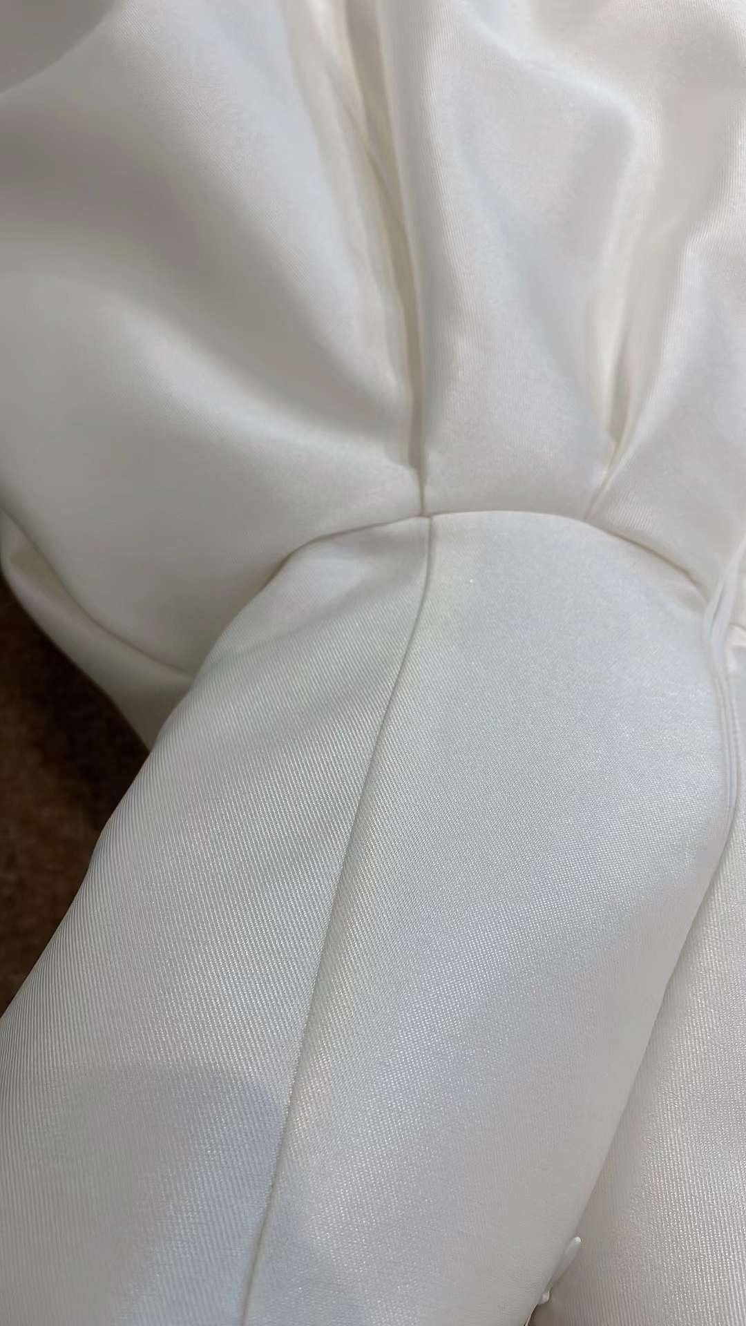 Minimalist Satin Corset Wedding Bridal Dress w 3D Flower, Custom Simple Elegant Ball Gown, Unique modest dress for courthouse civil wedding