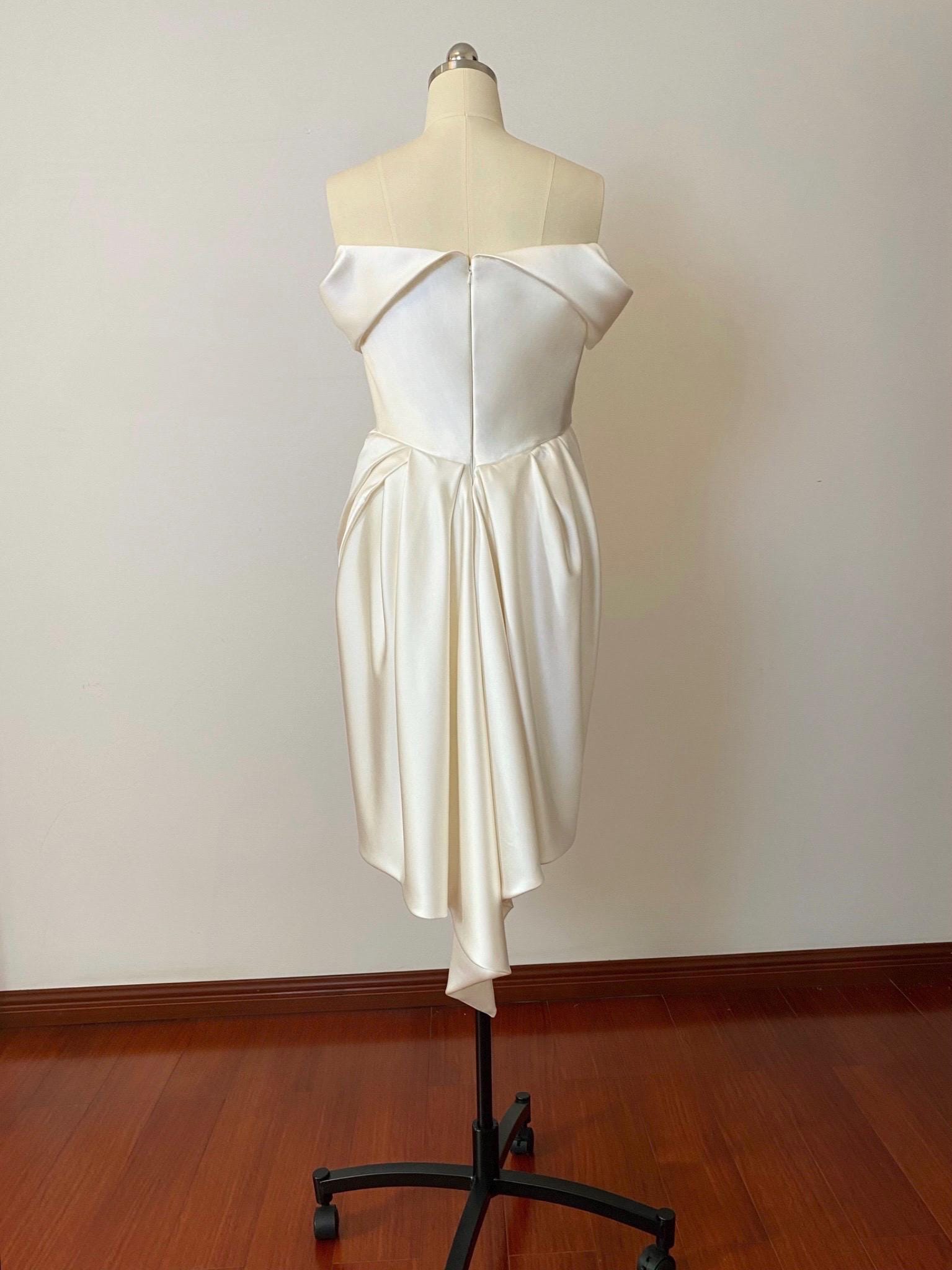 short white silk dress Alex Mini