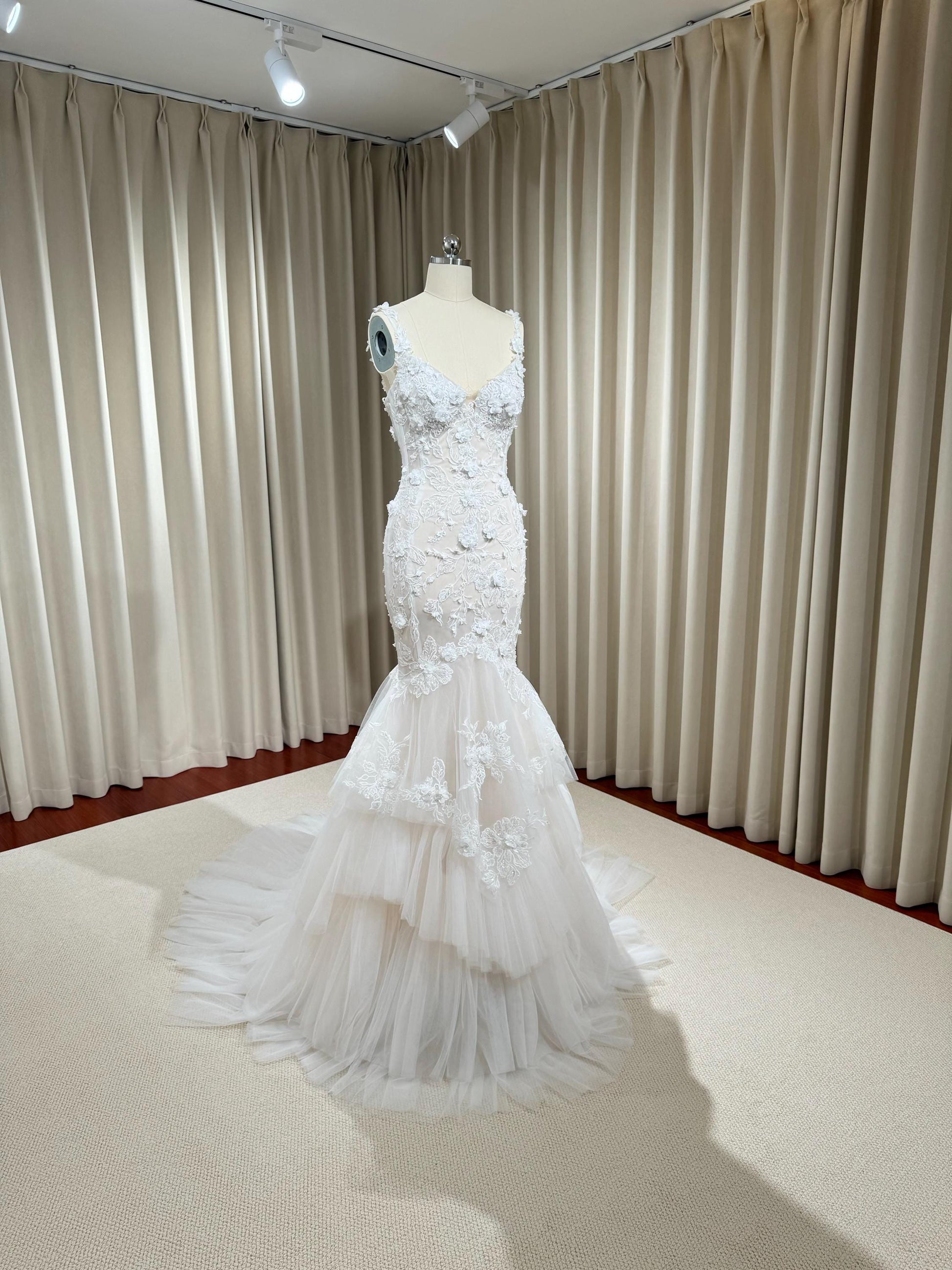 Floral Lace Mermaid Wedding Dress – Shindig Threads