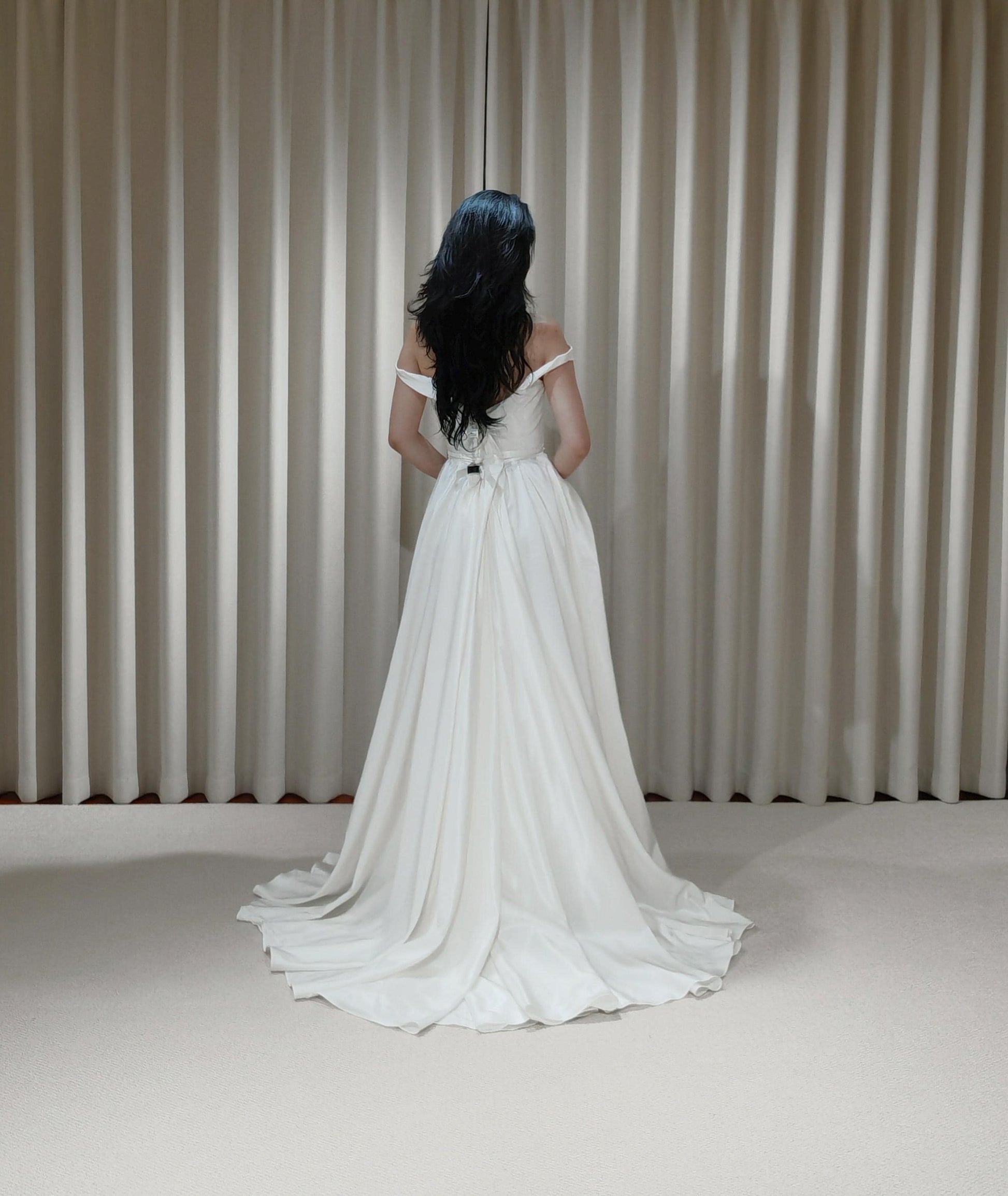 princess jordan wedding dress Jordan: Satin A-Line Gown with Embroidered Lace and Chapel Length Train