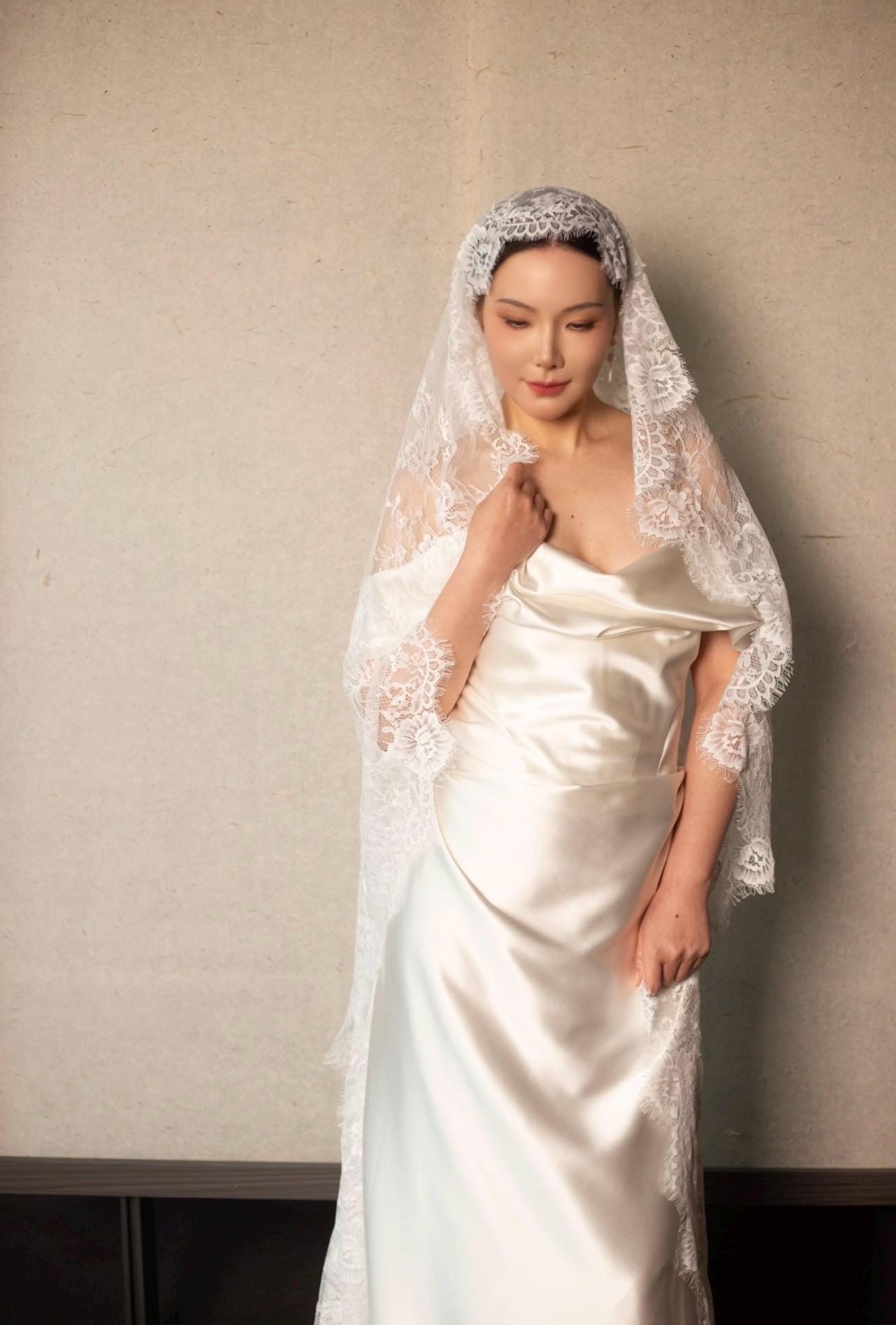 Wedding Full Lace Veil, 1 tier