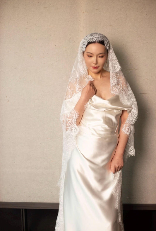 Wedding Full Lace Veil, 1 tier