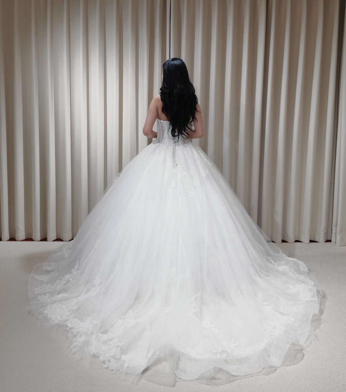 French Lace beaded Corset Wedding Bridal Dress, Classic Romantic Elegant Princess Ball Gown, Custom Modest Courthouse Civil Wedding Dress