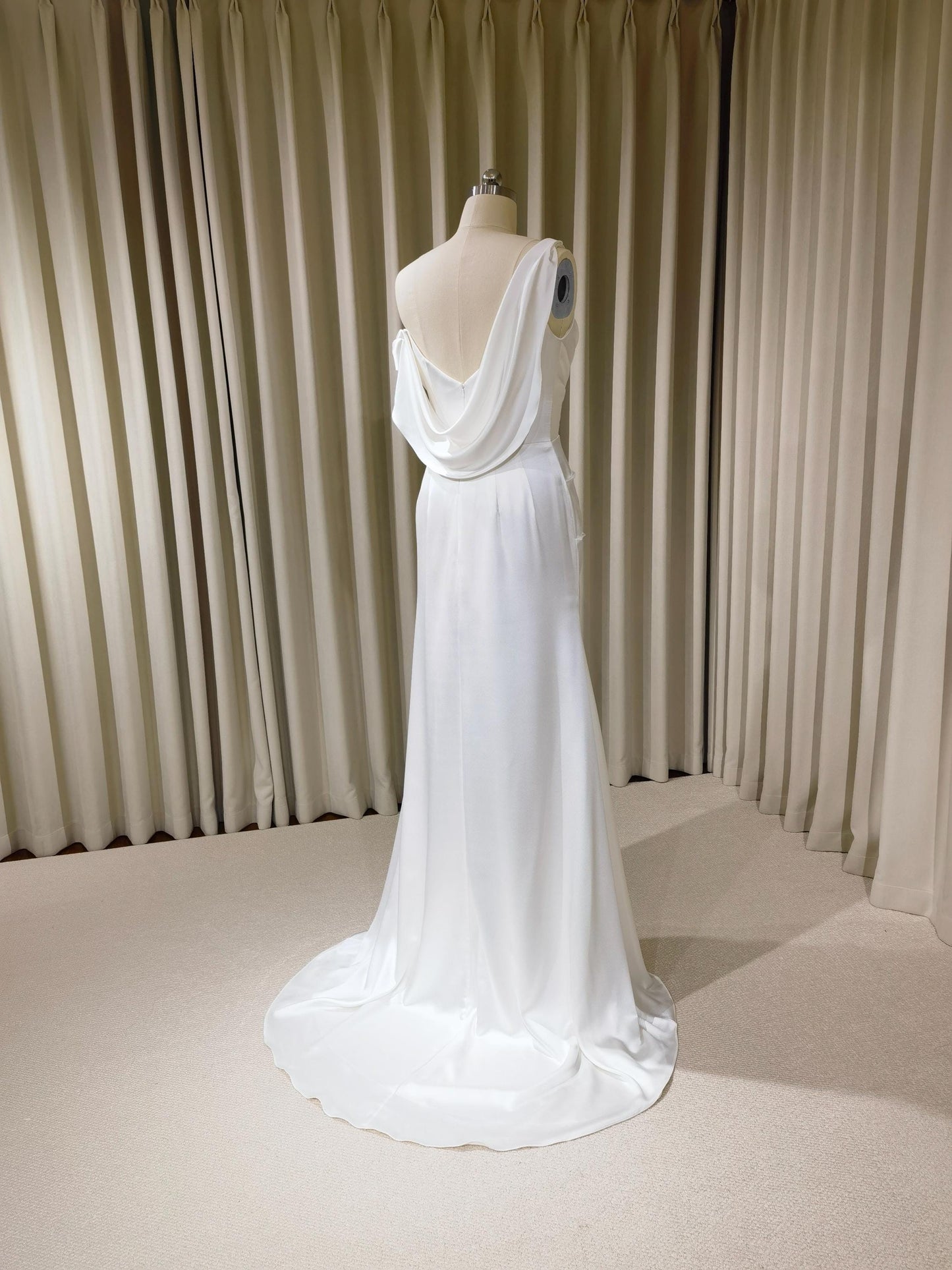 Minimalist One Shoulder Satin Corset Mermaid Wedding Dress | Josie