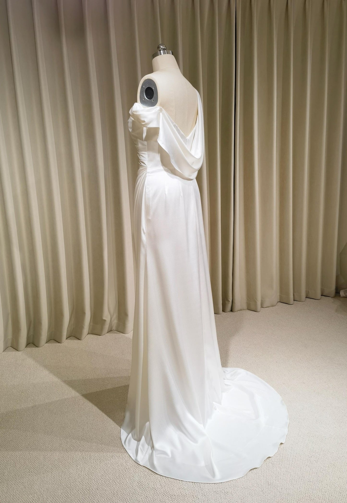 Minimalist One Shoulder Satin Corset Mermaid Wedding Dress | Josie