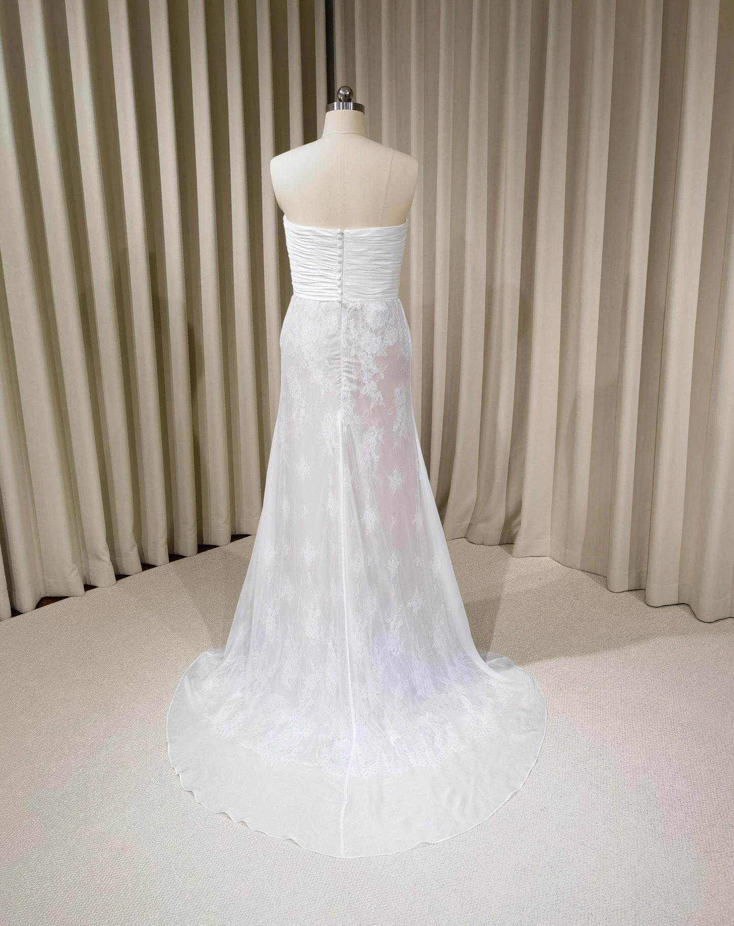 Strapless Satin Corset Lace Mermaid Wedding Dress | Margaux