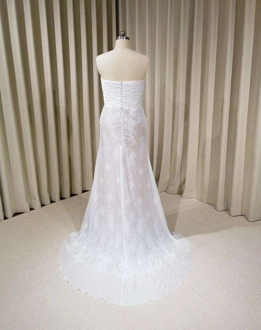 Strapless Satin Corset Lace Mermaid Wedding Dress | Margaux