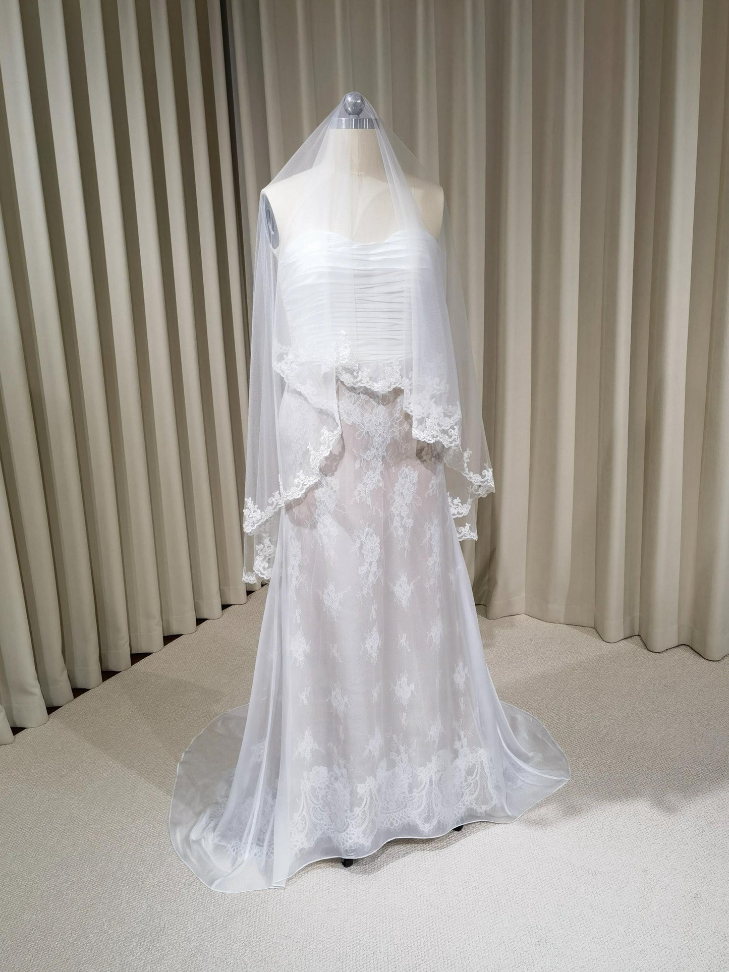 Strapless Satin Corset Lace Mermaid Wedding Dress | Margaux