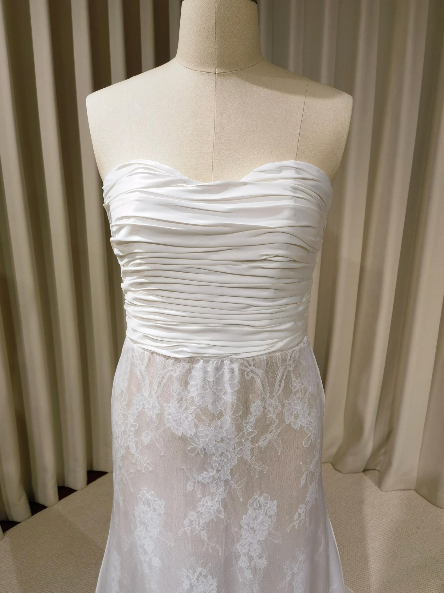Strapless Satin Corset Lace Mermaid Wedding Dress | Margaux