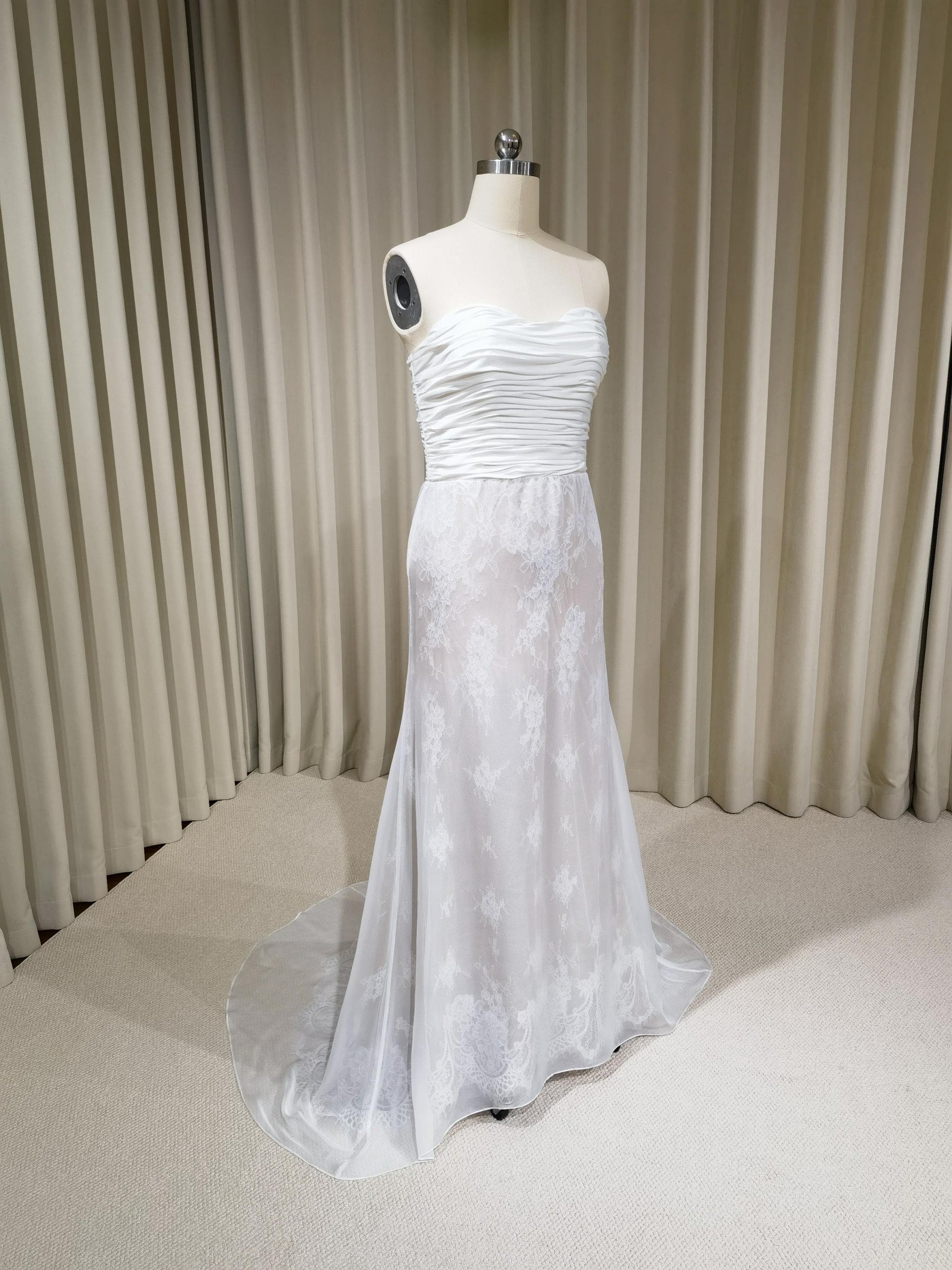 Strapless Satin Corset Lace Mermaid Wedding Dress | Margaux