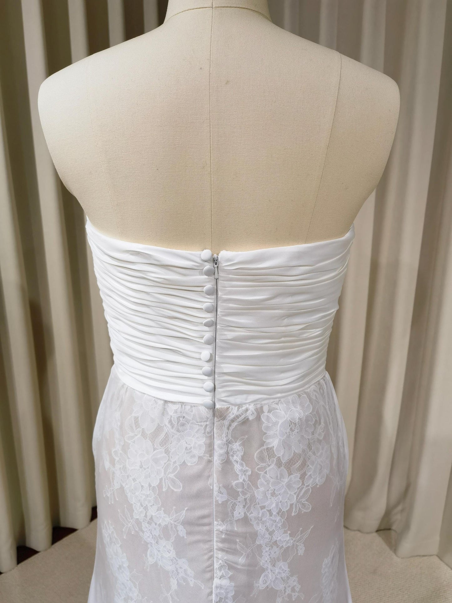 Strapless Satin Corset Lace Mermaid Wedding Dress | Margaux
