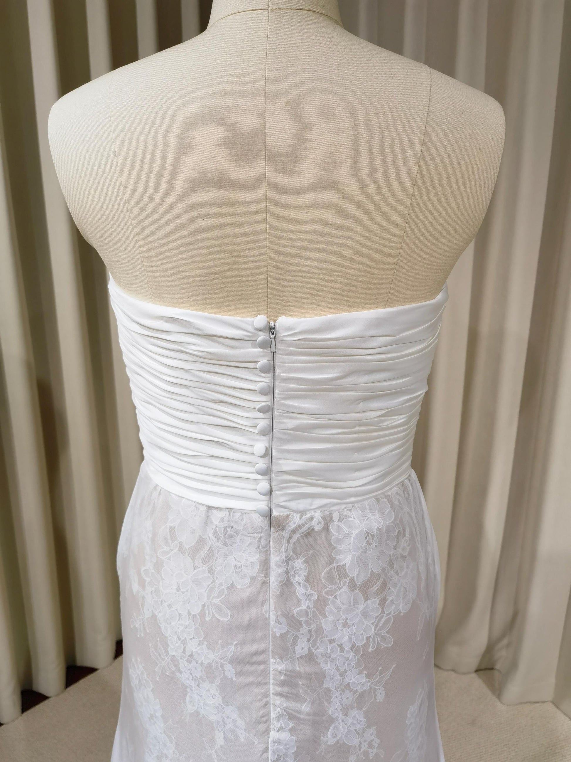 Strapless Satin Corset Lace Mermaid Wedding Dress | Margaux