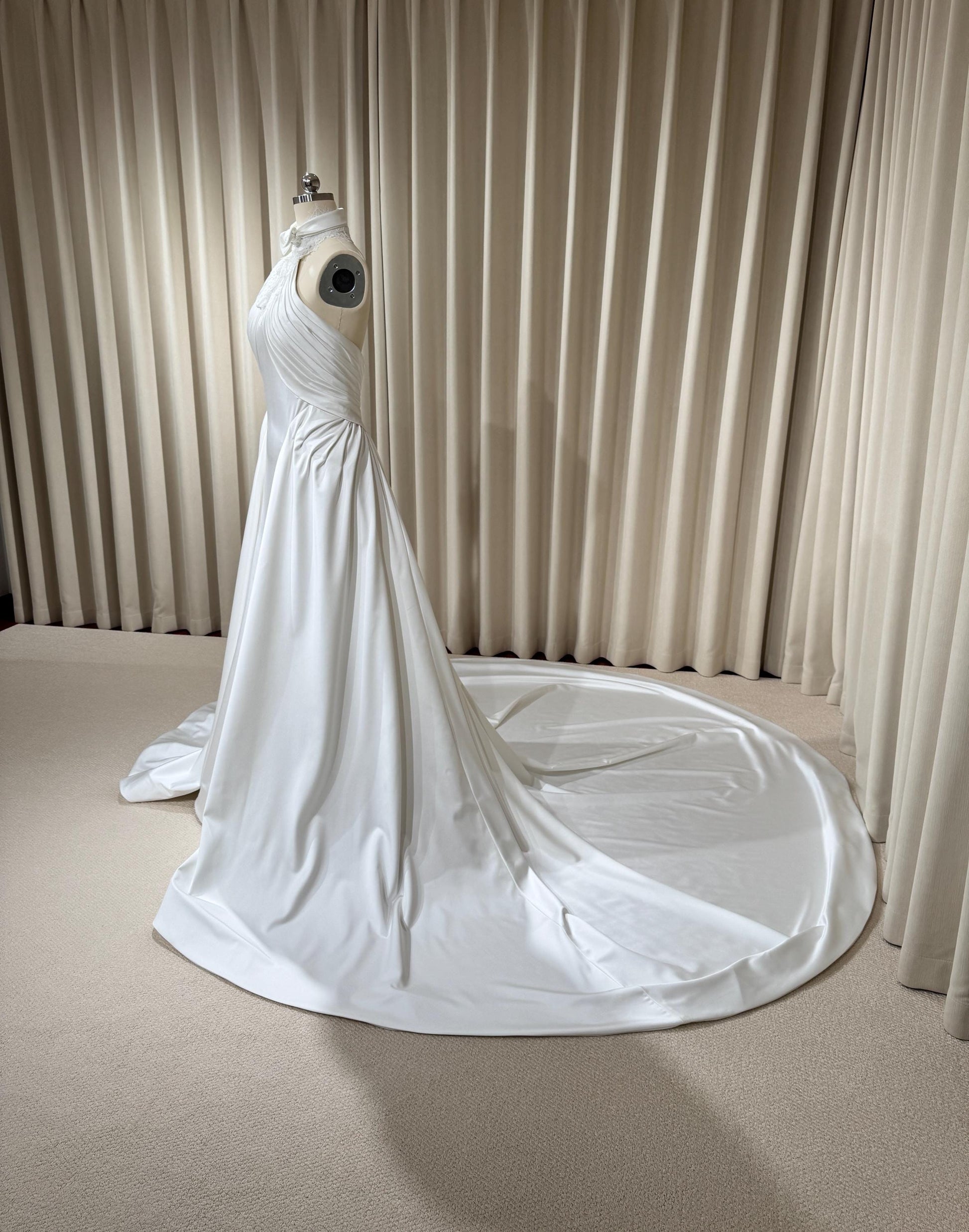 Halter Neck Satin Corset Mermaid Wedding Dress | Selena