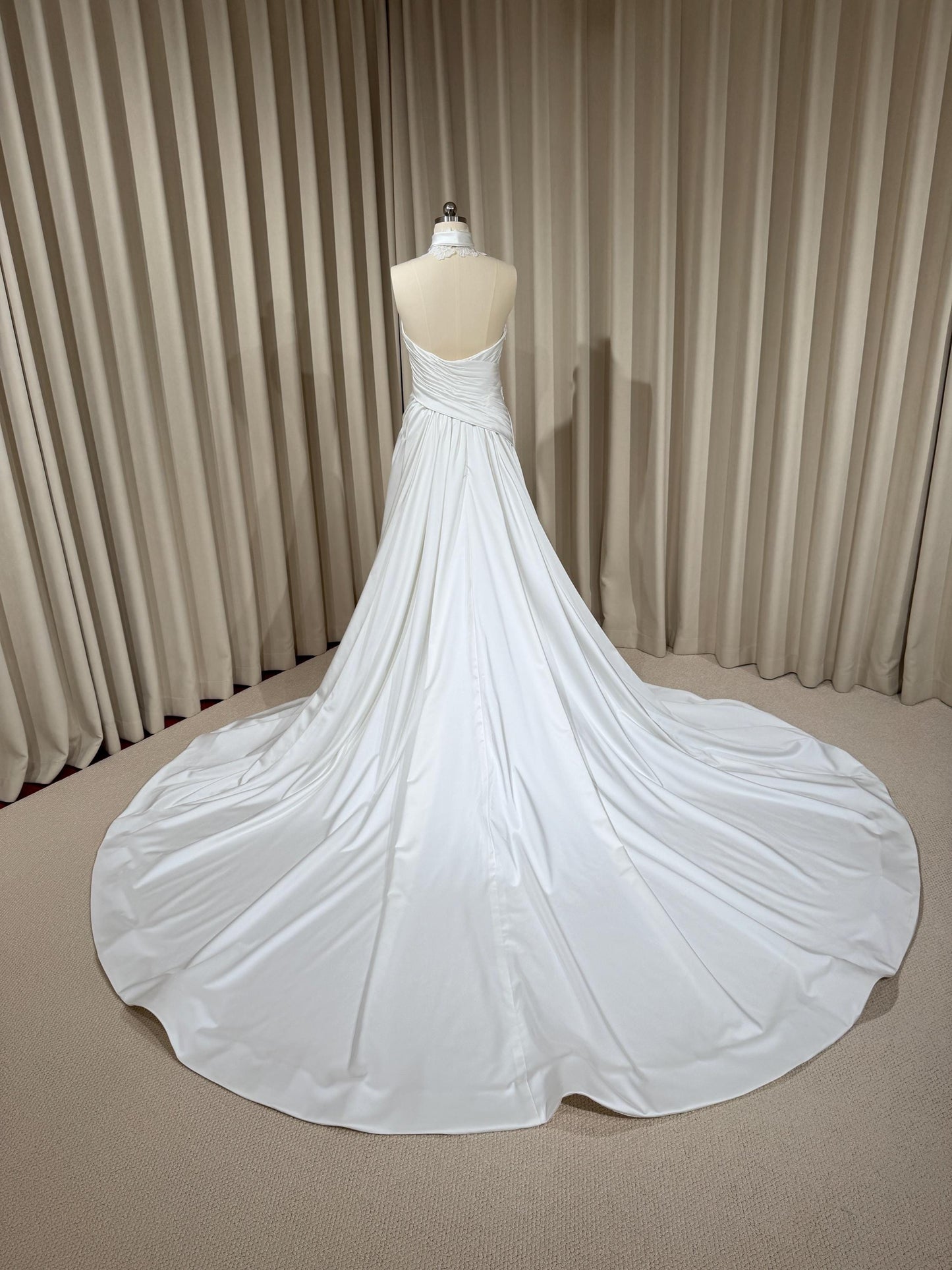 Halter Neck Satin Corset Mermaid Wedding Dress | Selena