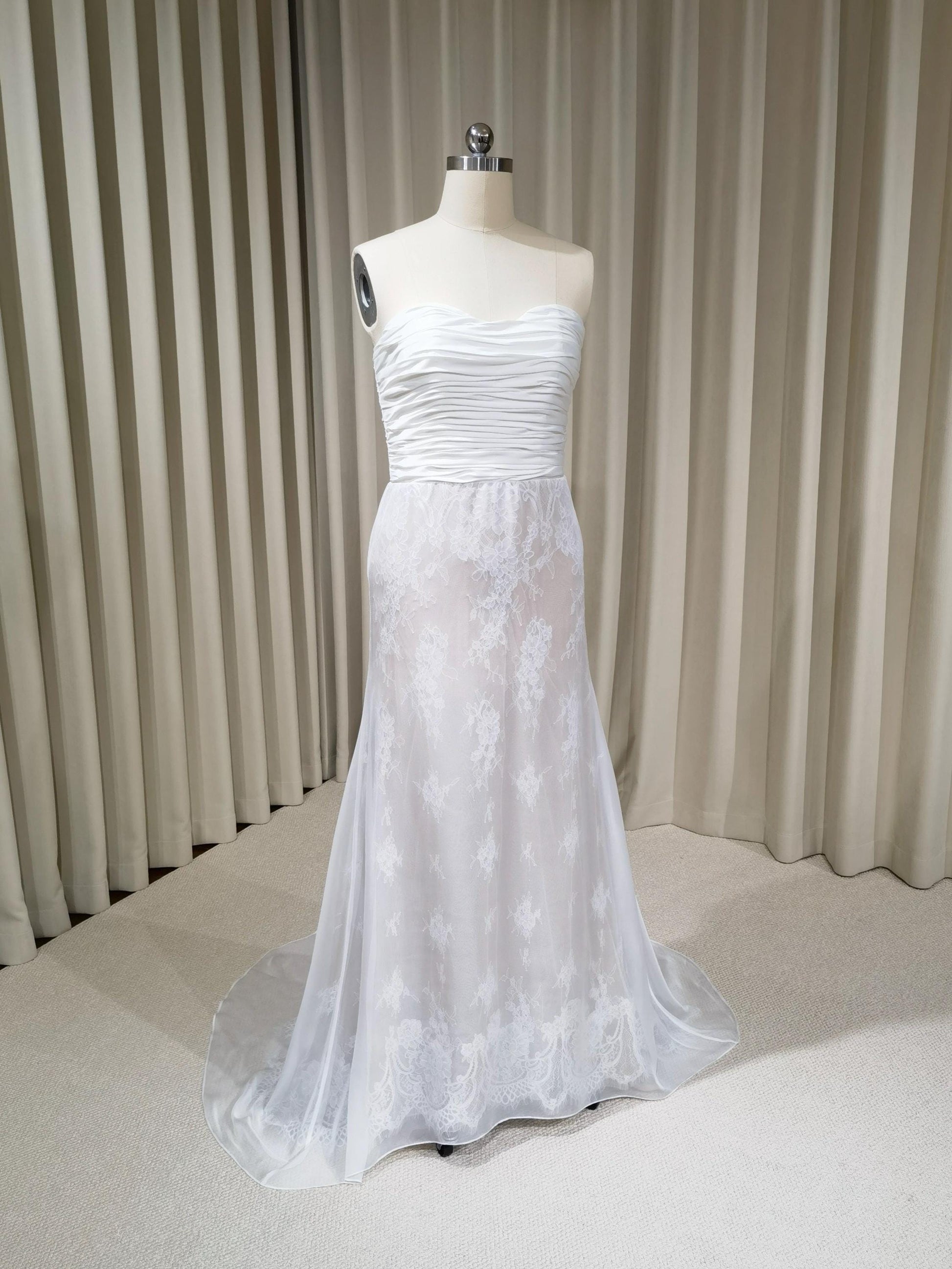 Strapless Satin Corset Lace Mermaid Wedding Dress | Margaux