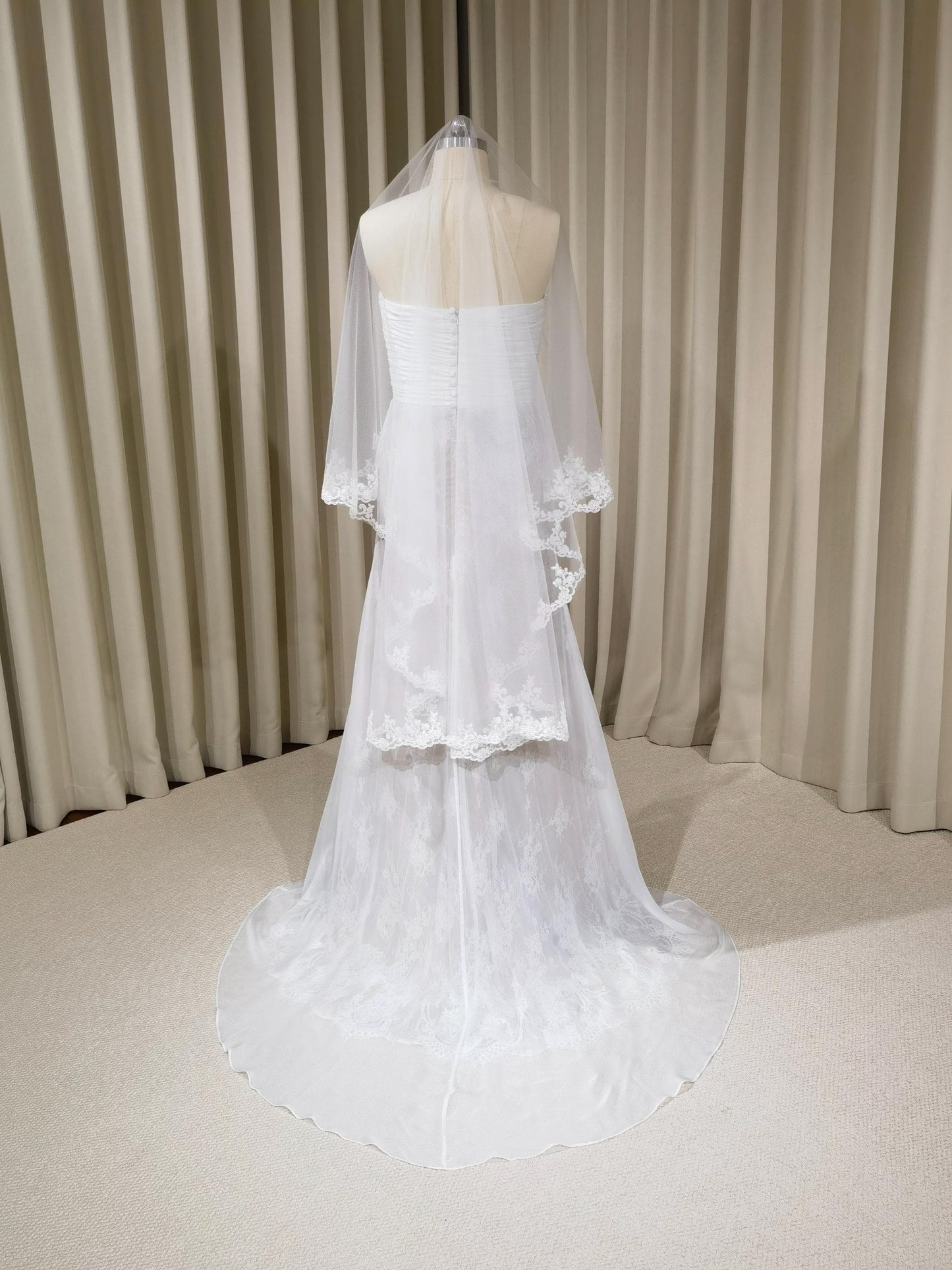 Strapless Satin Corset Lace Mermaid Wedding Dress | Margaux