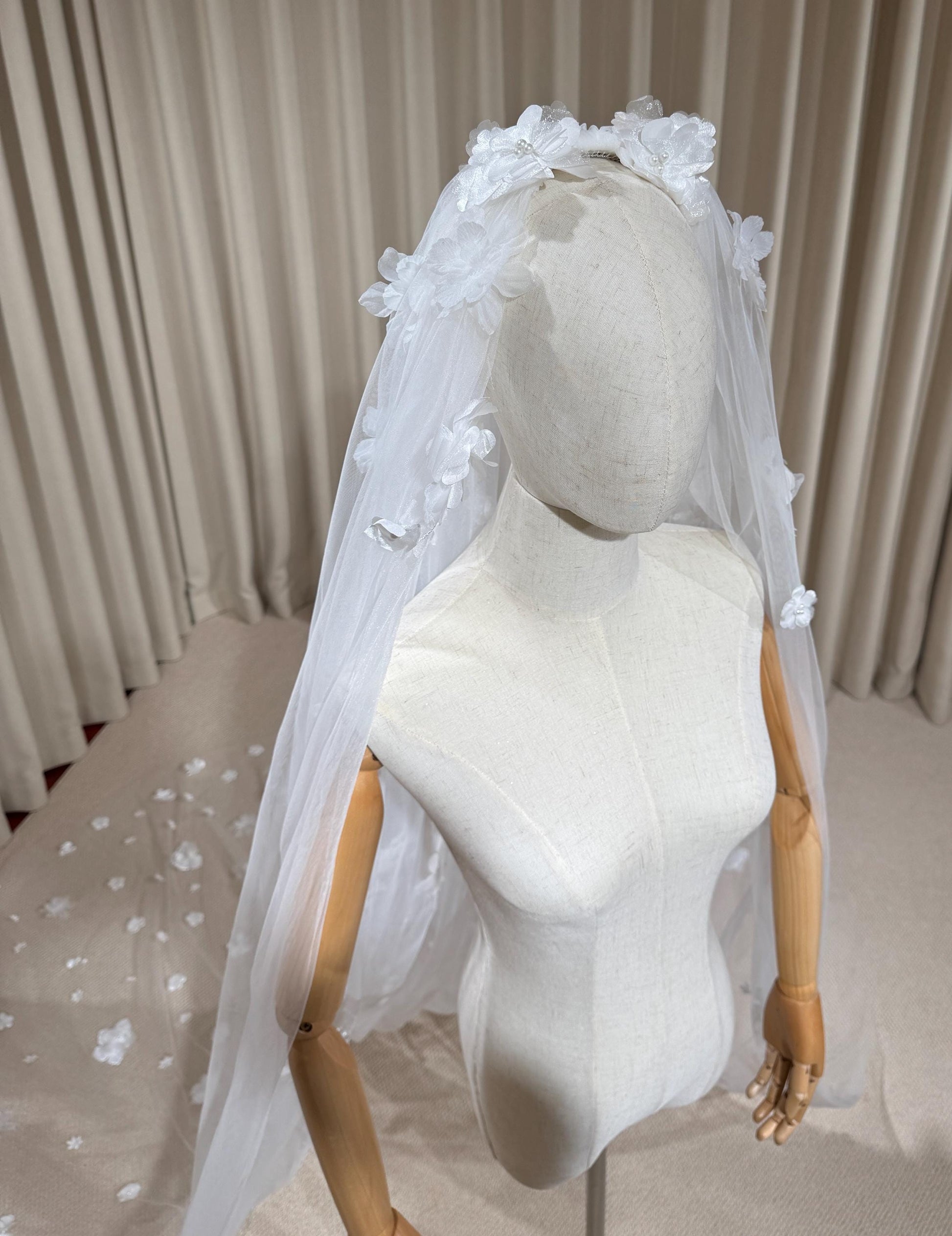 1 Tier 3D Flower Wedding Veil
