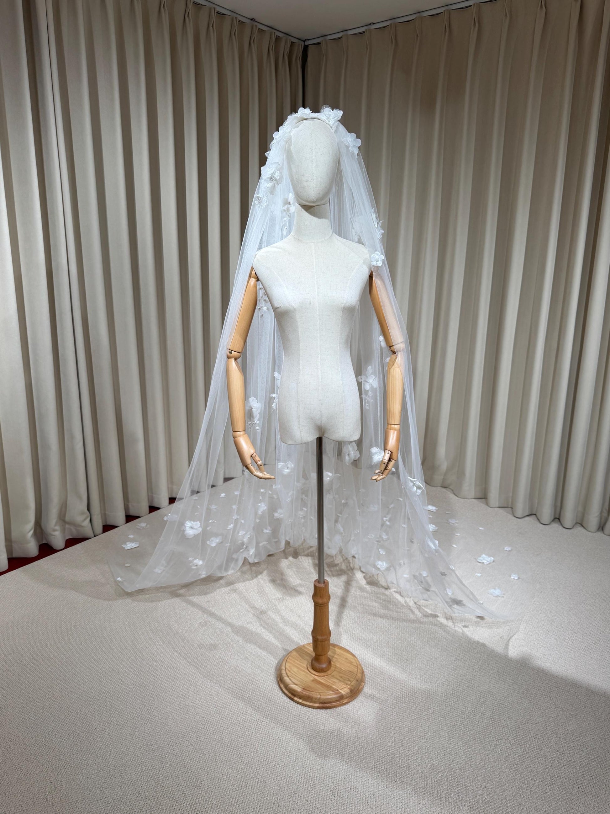 1 Tier 3D Flower Wedding Veil