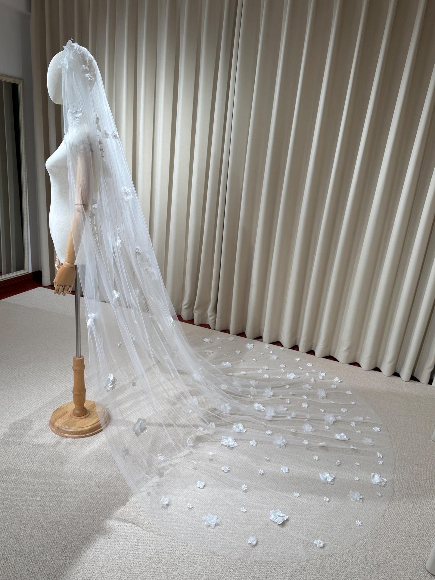 1 Tier 3D Flower Wedding Veil