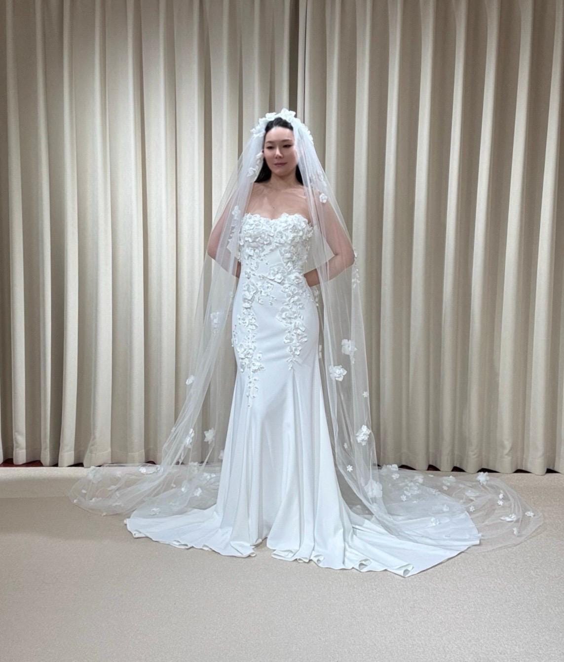 1 Tier 3D Flower Wedding Veil