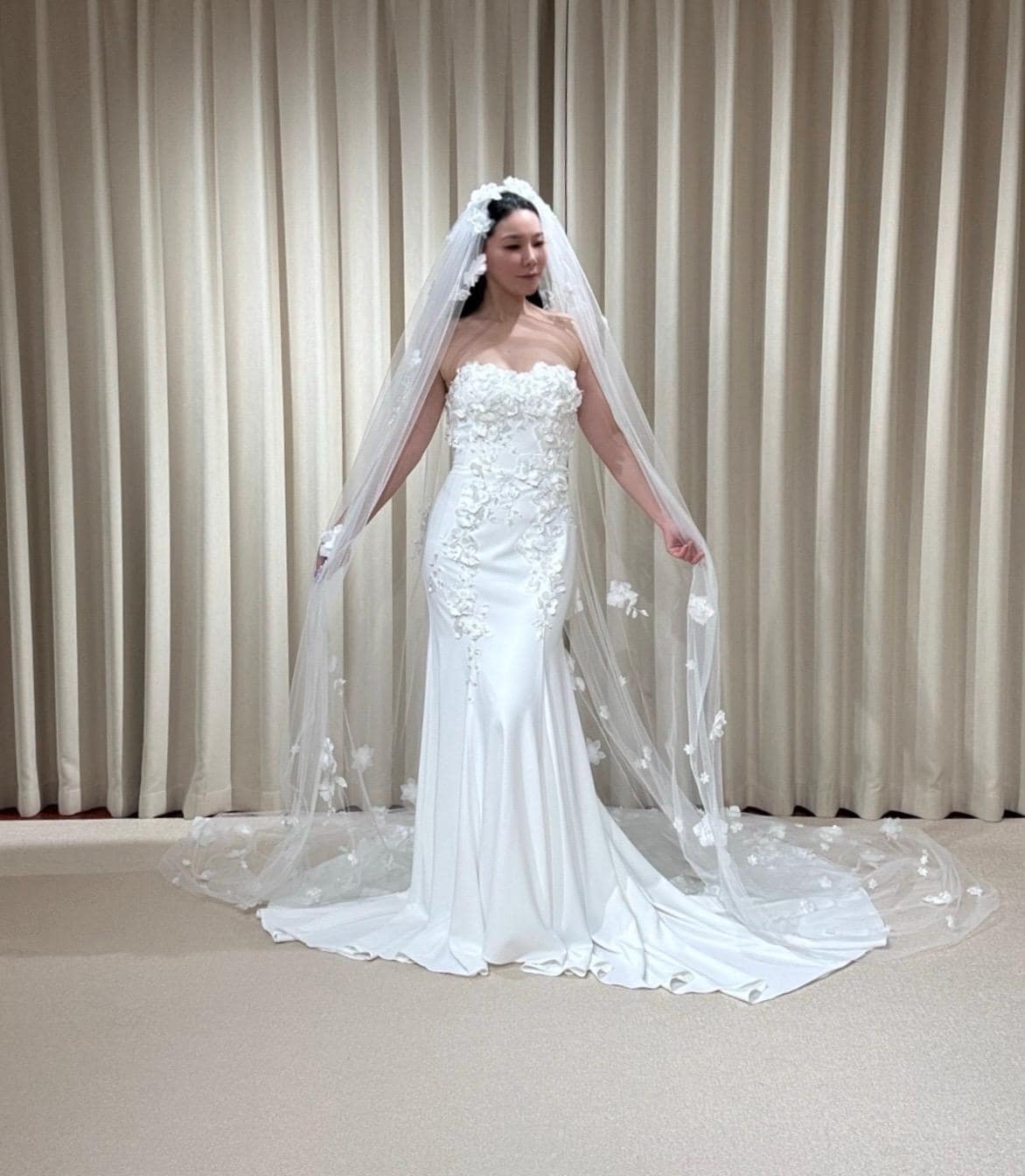 1 Tier 3D Flower Wedding Veil