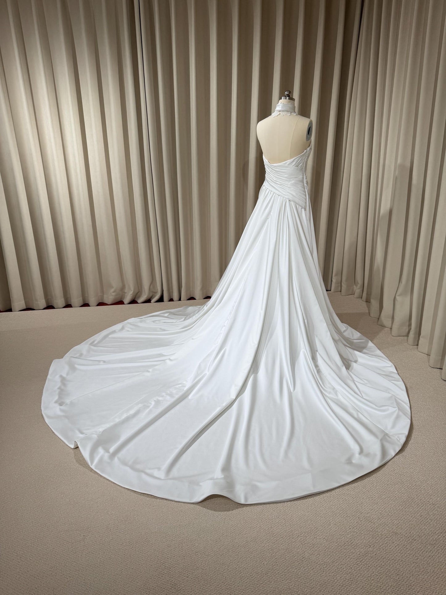 Halter Neck Satin Corset Mermaid Wedding Dress | Selena