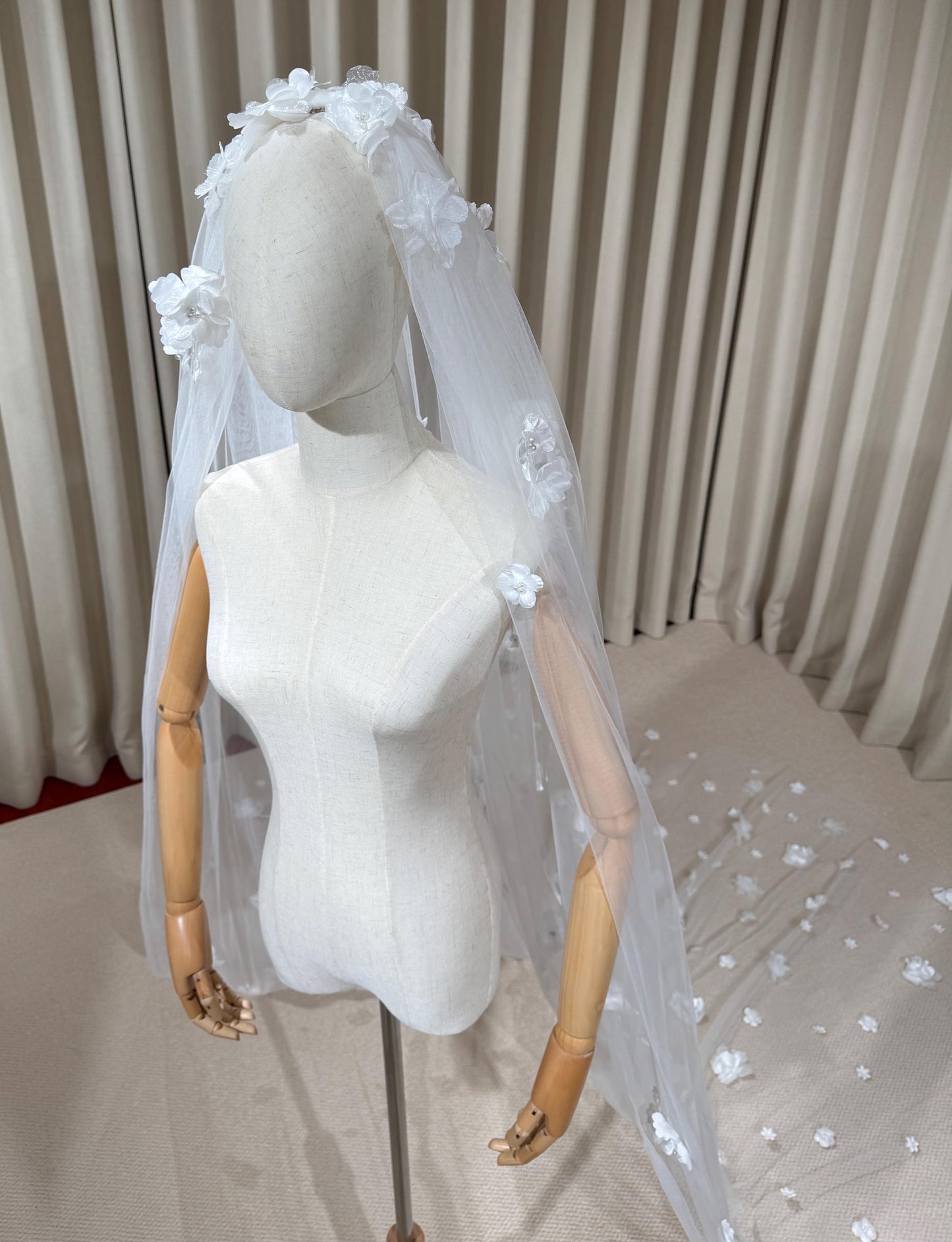 1 Tier 3D Flower Wedding Veil