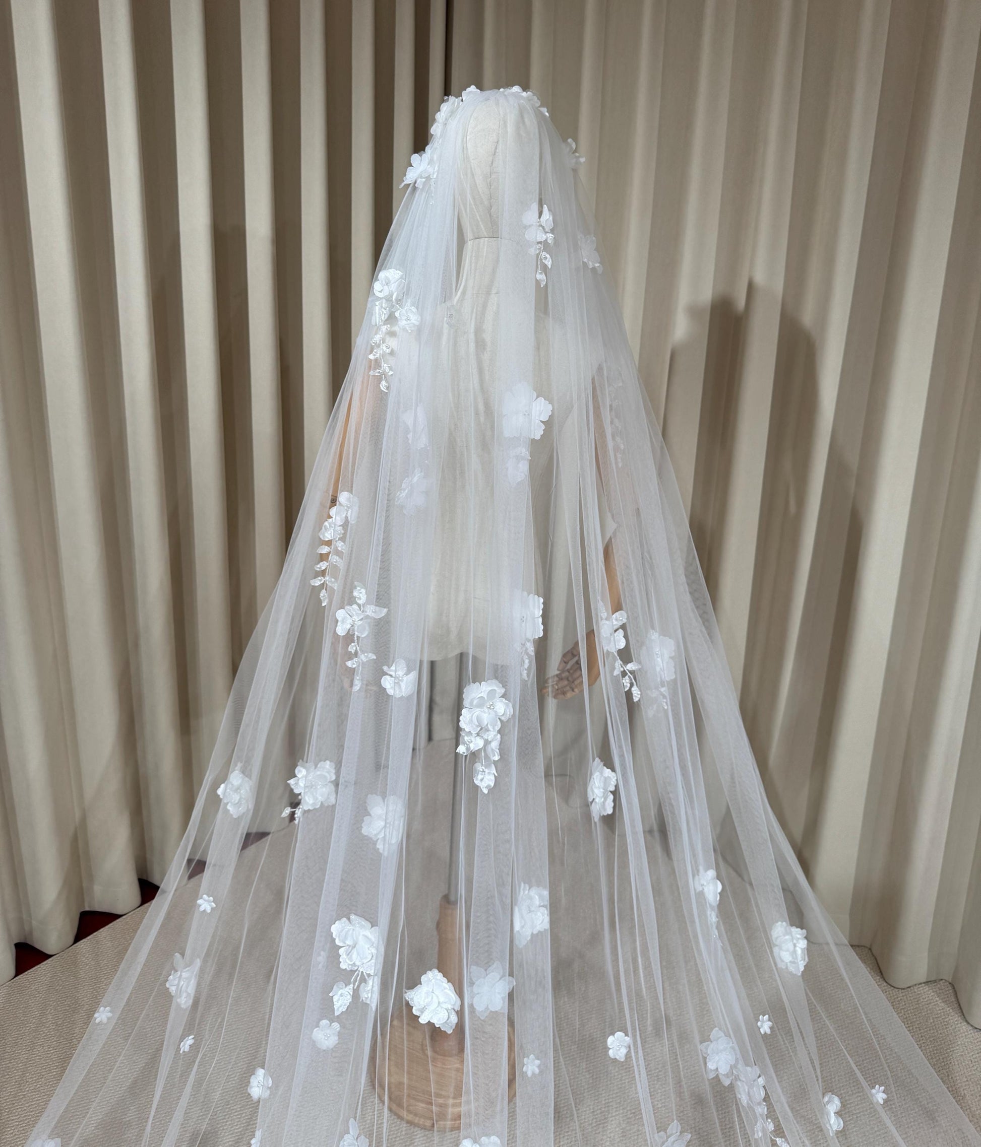 1 Tier 3D Flower Wedding Veil