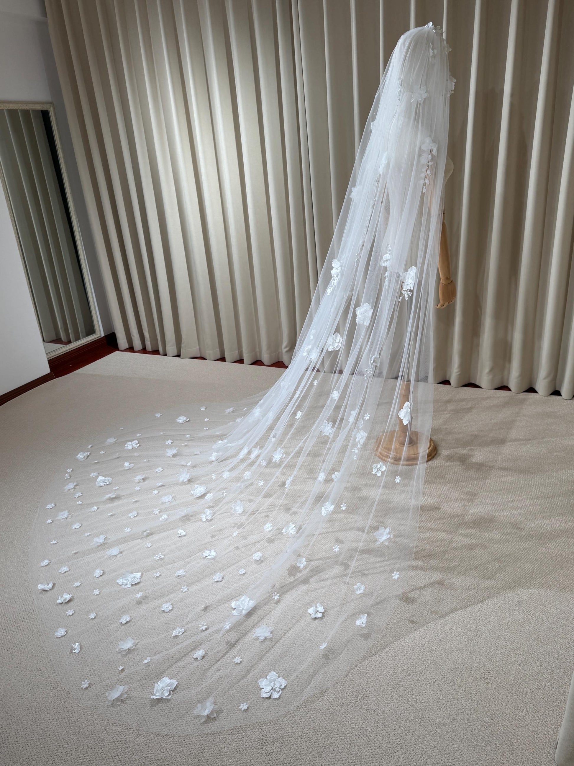 1 Tier 3D Flower Wedding Veil