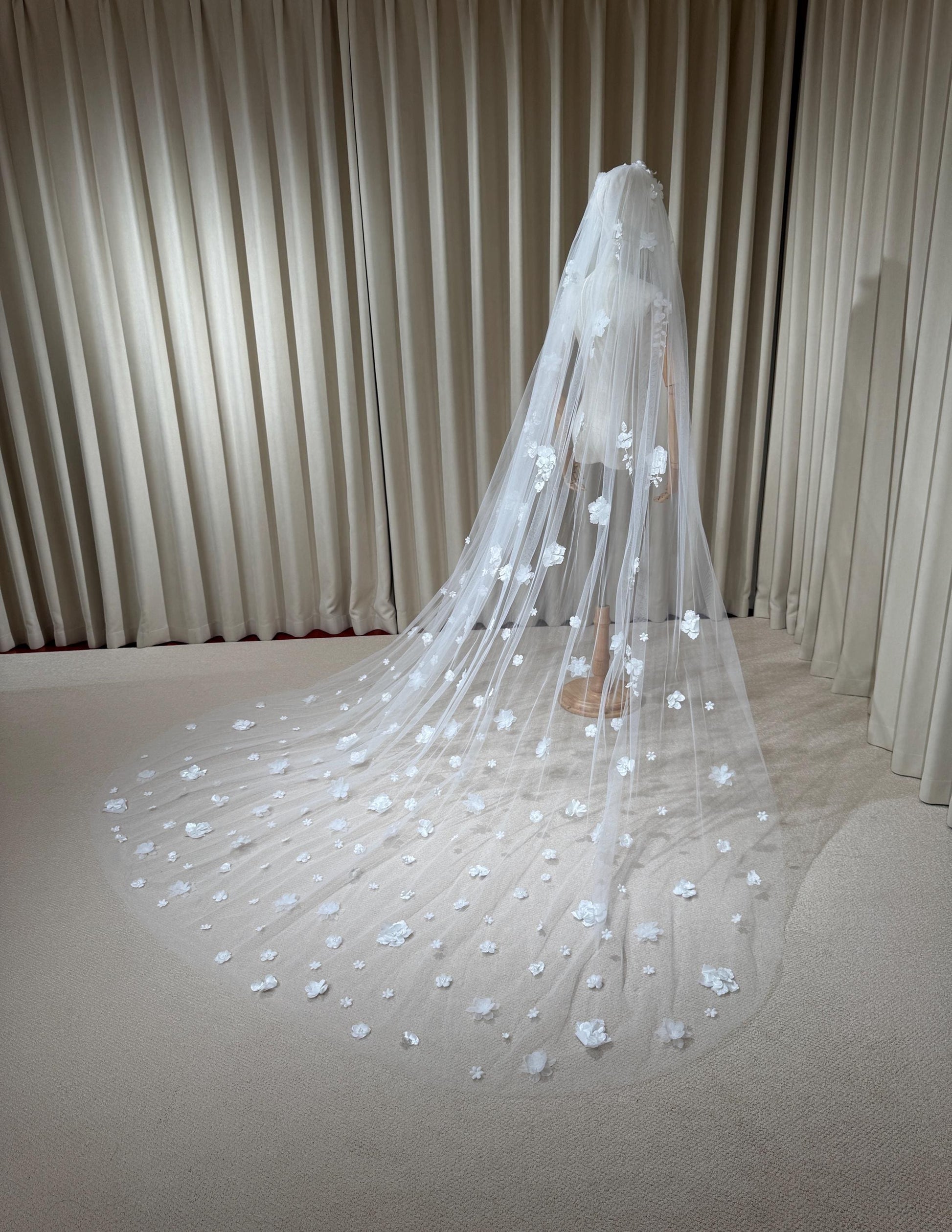 1 Tier 3D Flower Wedding Veil