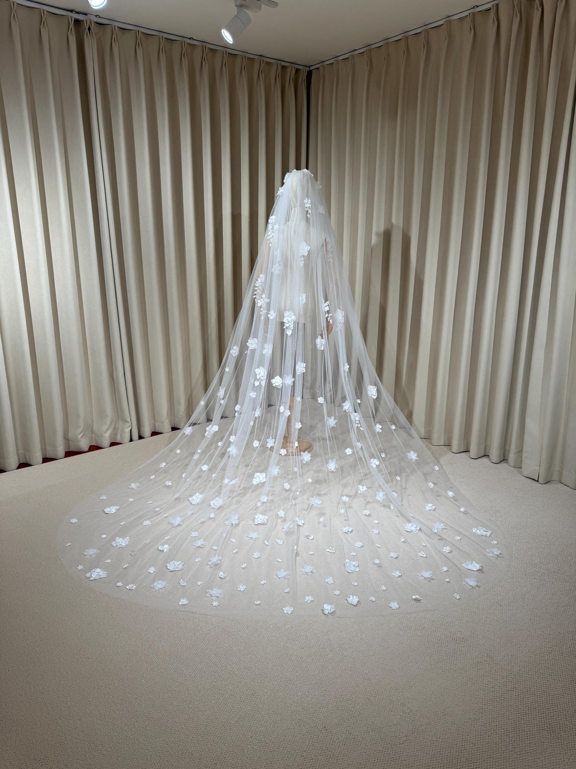 1 Tier 3D Flower Wedding Veil