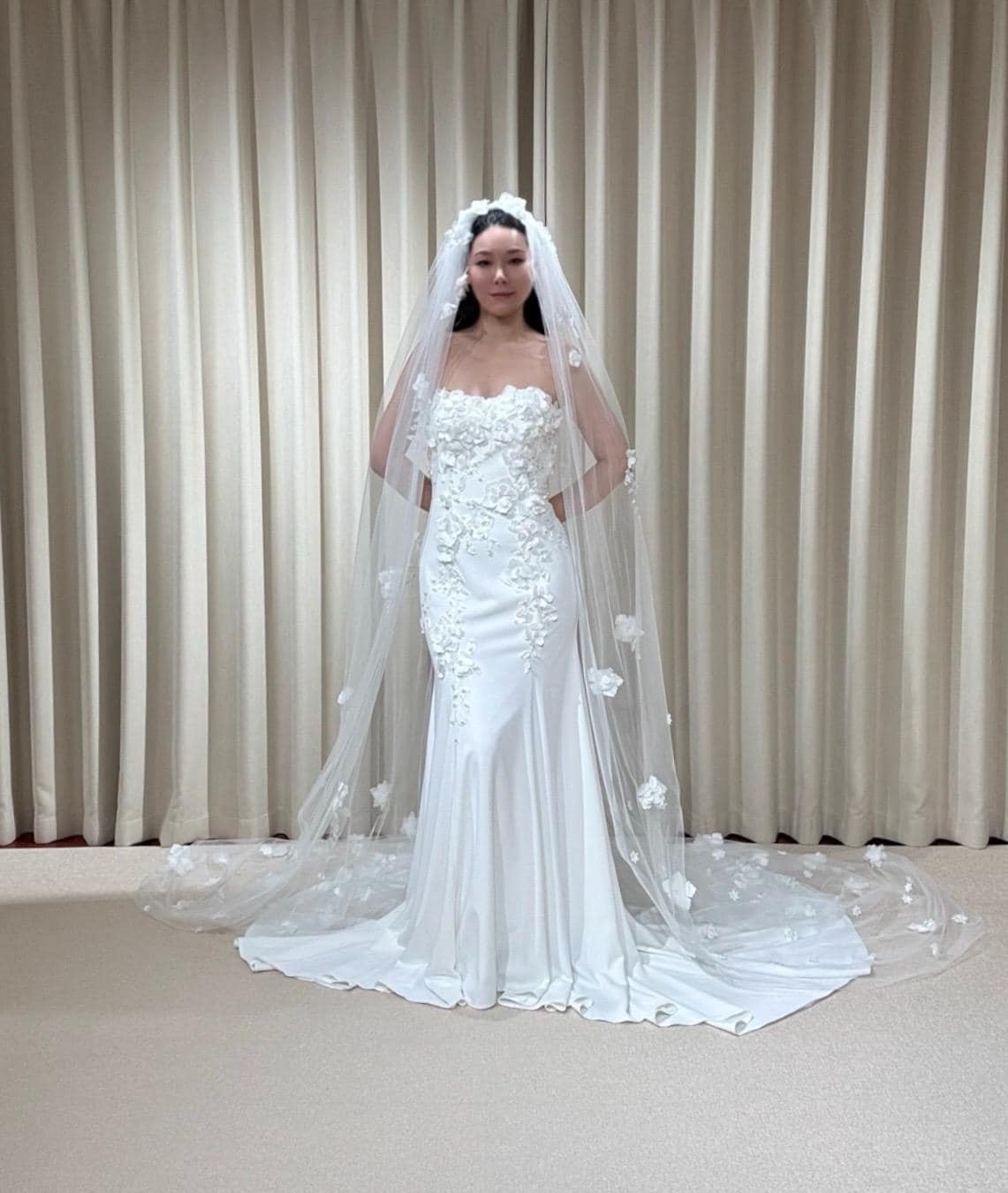 1 Tier 3D Flower Wedding Veil