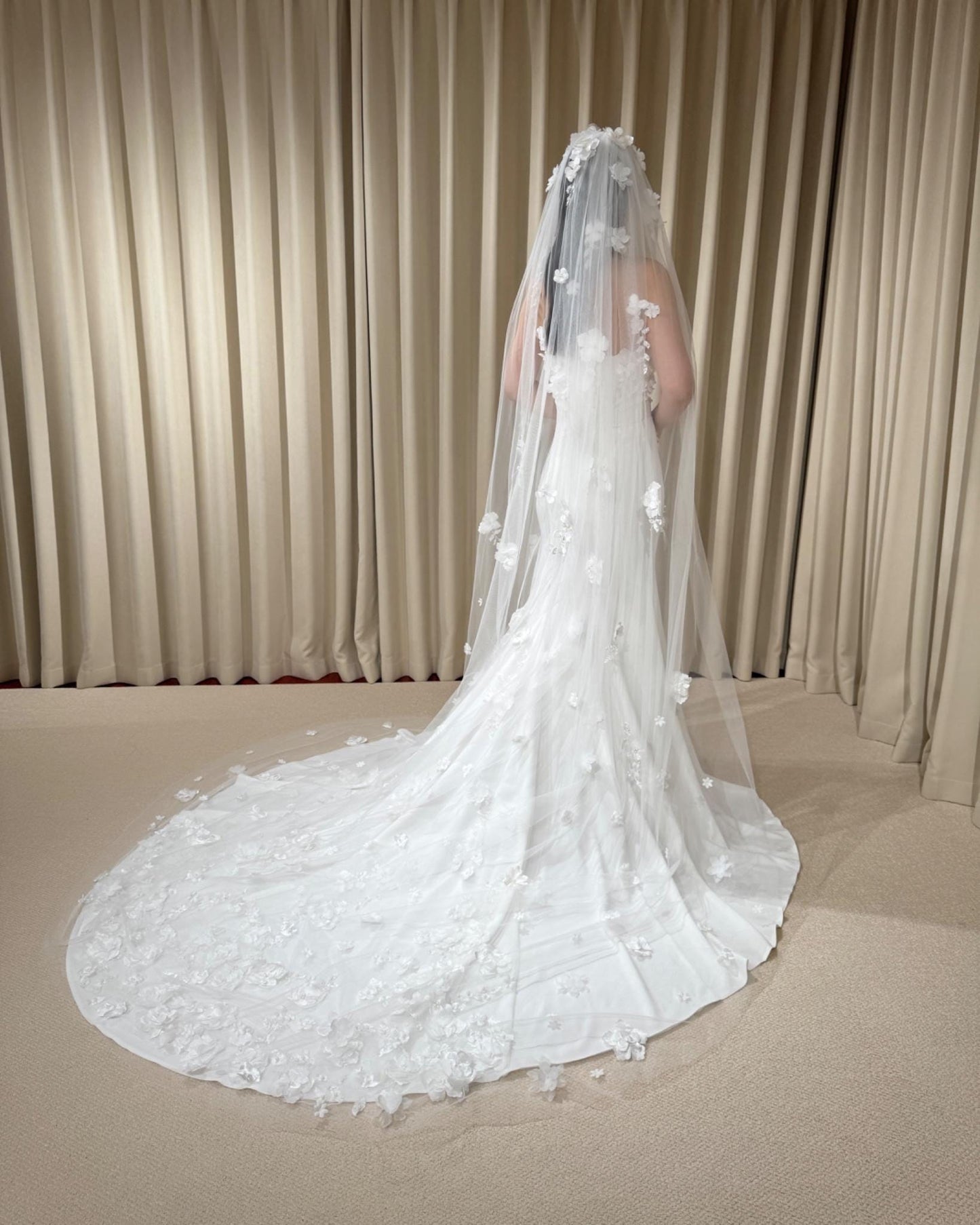 1 Tier 3D Flower Wedding Veil