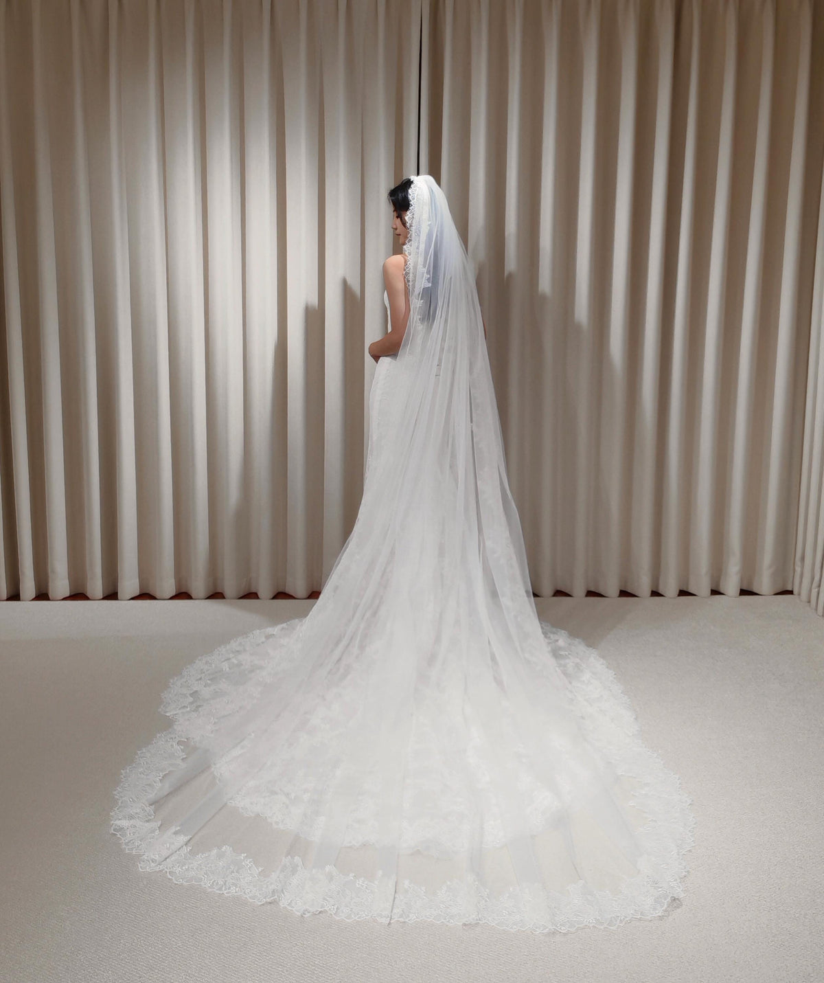Off the Shoulder Lace Corset Mermaid Wedding Dress with Detachable Long Sleeves, Custom Floral Bridal Gown | Natalia