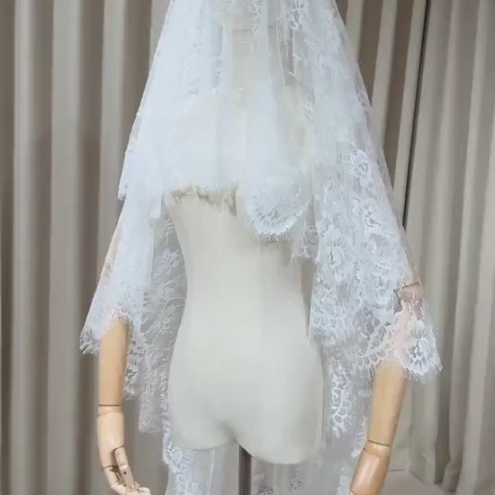 2 Tier Lace Wedding Veil