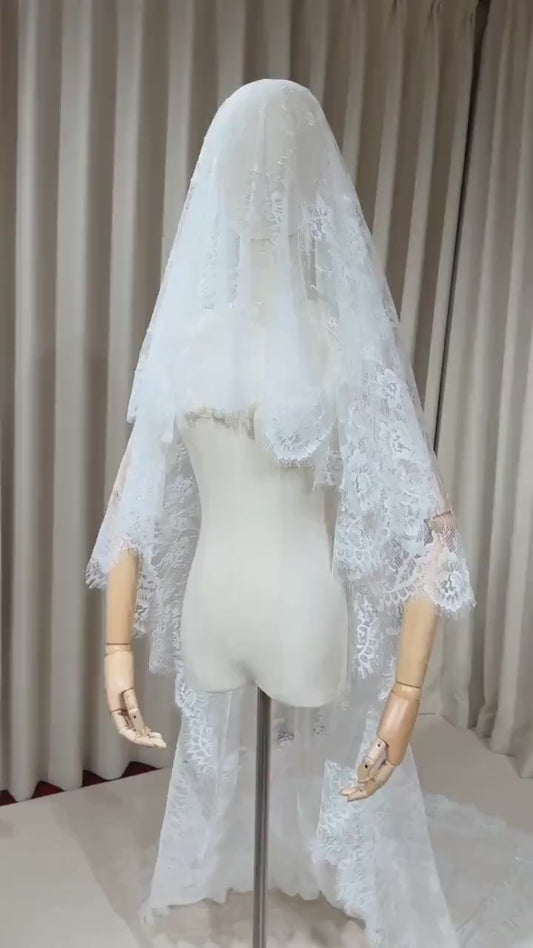 2 Tier Lace Wedding Veil