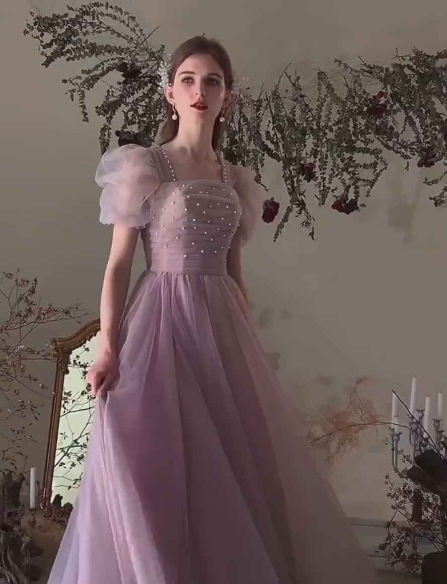 Purple Fairy A-line Wedding Bridal Dress Boho Lolita Princess Style Prom Party Gown Bridesmaid Dress